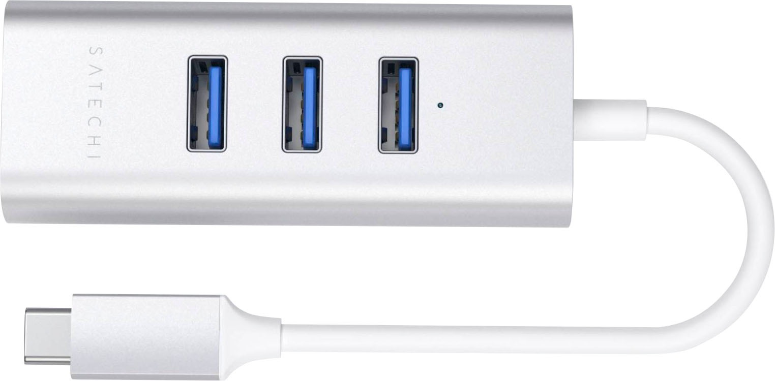 Satechi USB-Adapter »Type-C 2-in-1 3 Port USB 3.0 Hub & Ethernet«, USB 3.0 Typ A-RJ-45 (Ethernet) zu USB Typ C