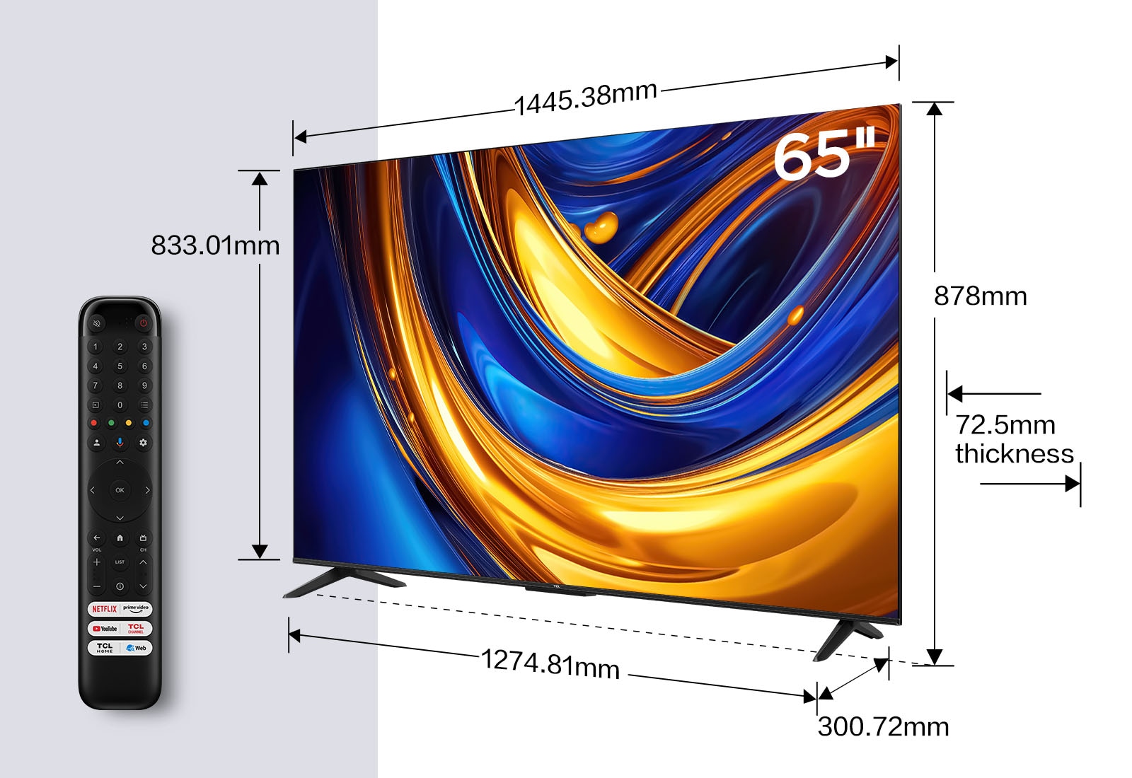 TCL LED-Fernseher, 164 cm/65 Zoll, 4K Ultra HD, Google TV-Smart-TV