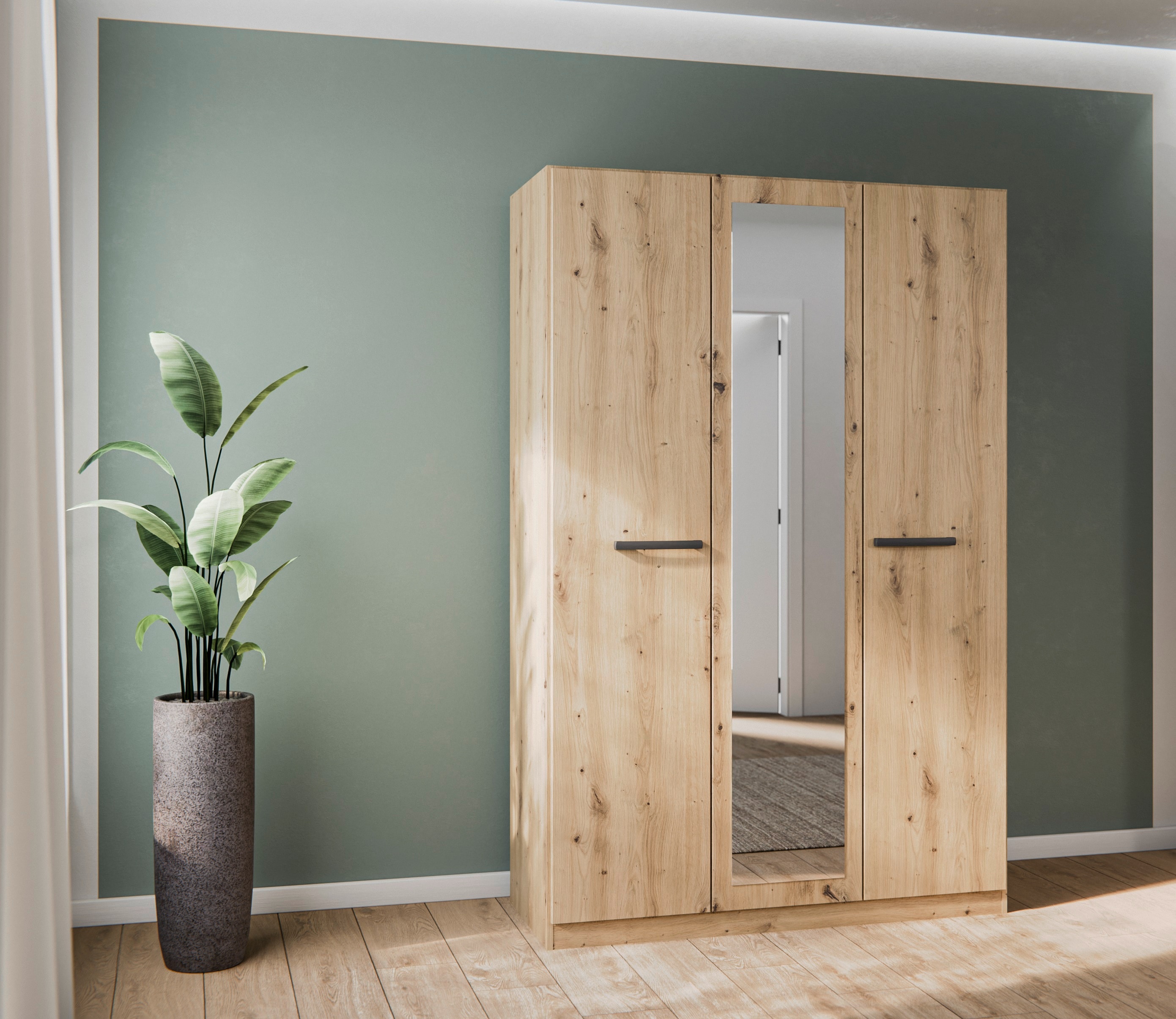 OTTO home Kleiderschrank "Mehrzweckschrank Aktenschrank Möbel Mietswohnung Schlafzimmer MODI" erhältlich in Breiten 91/136/181/226/271 cm, Höhe 210 cm, in angesagten Farbkombinationen, optional mit Spiegel MADE IN GERMANY