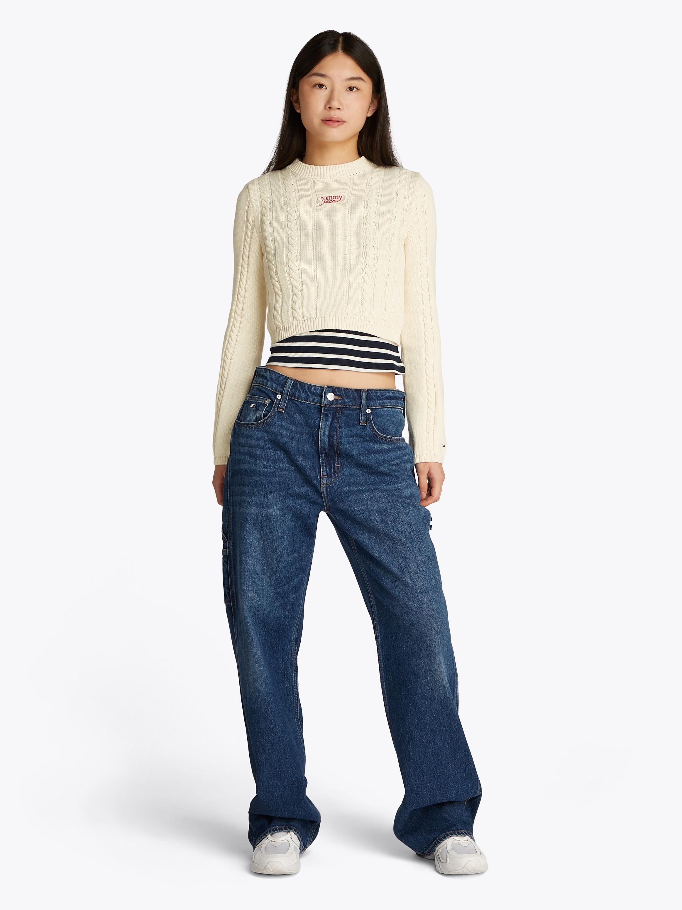 Tommy Jeans Relax-fit-Jeans »MIA MR RLXD STR«, in blauer Waschung, mit Hammerschlaufe