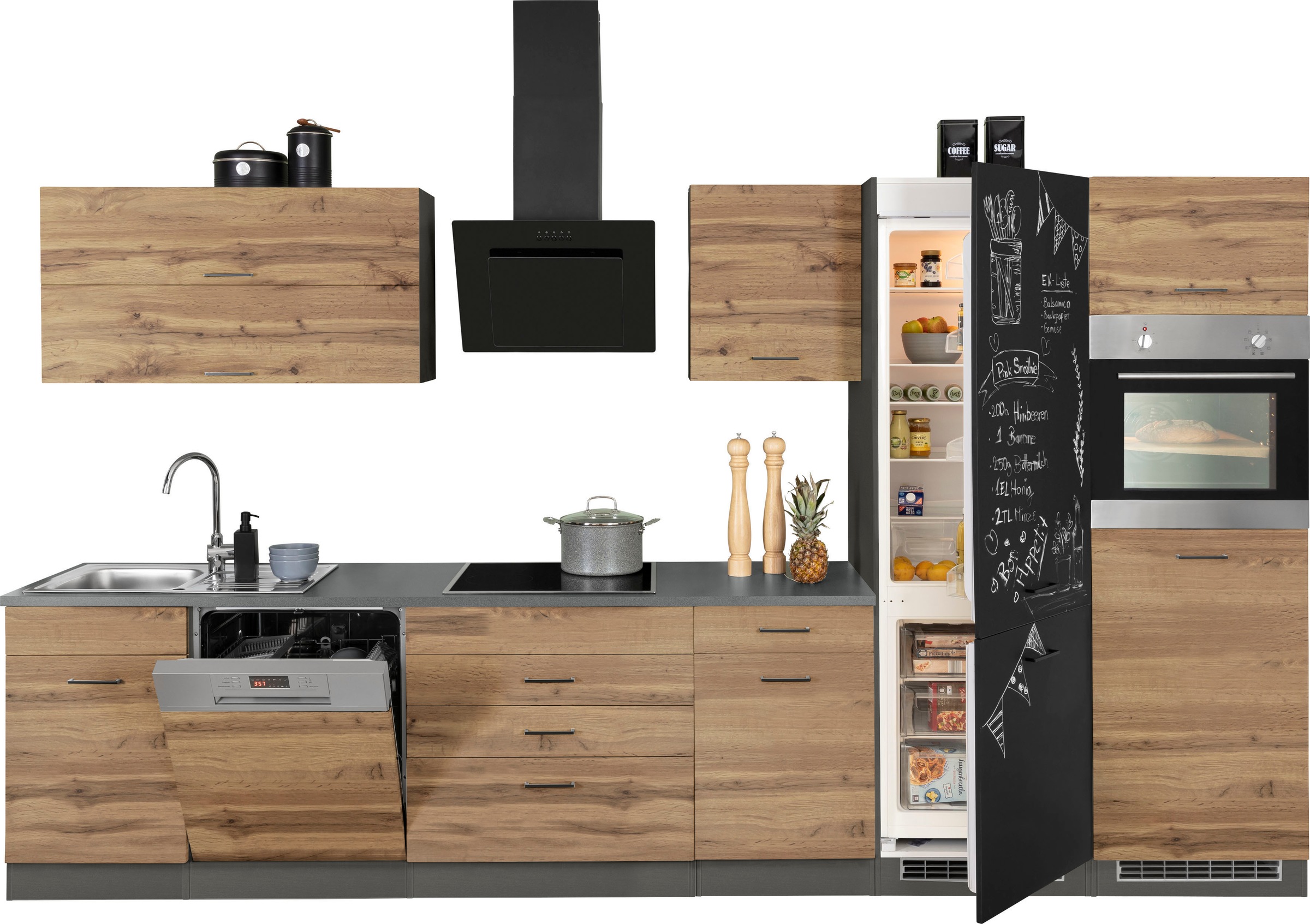 KOCHSTATION Küchenzeile »KS-Trier«, mit E-Geräten, Breite 360 cm