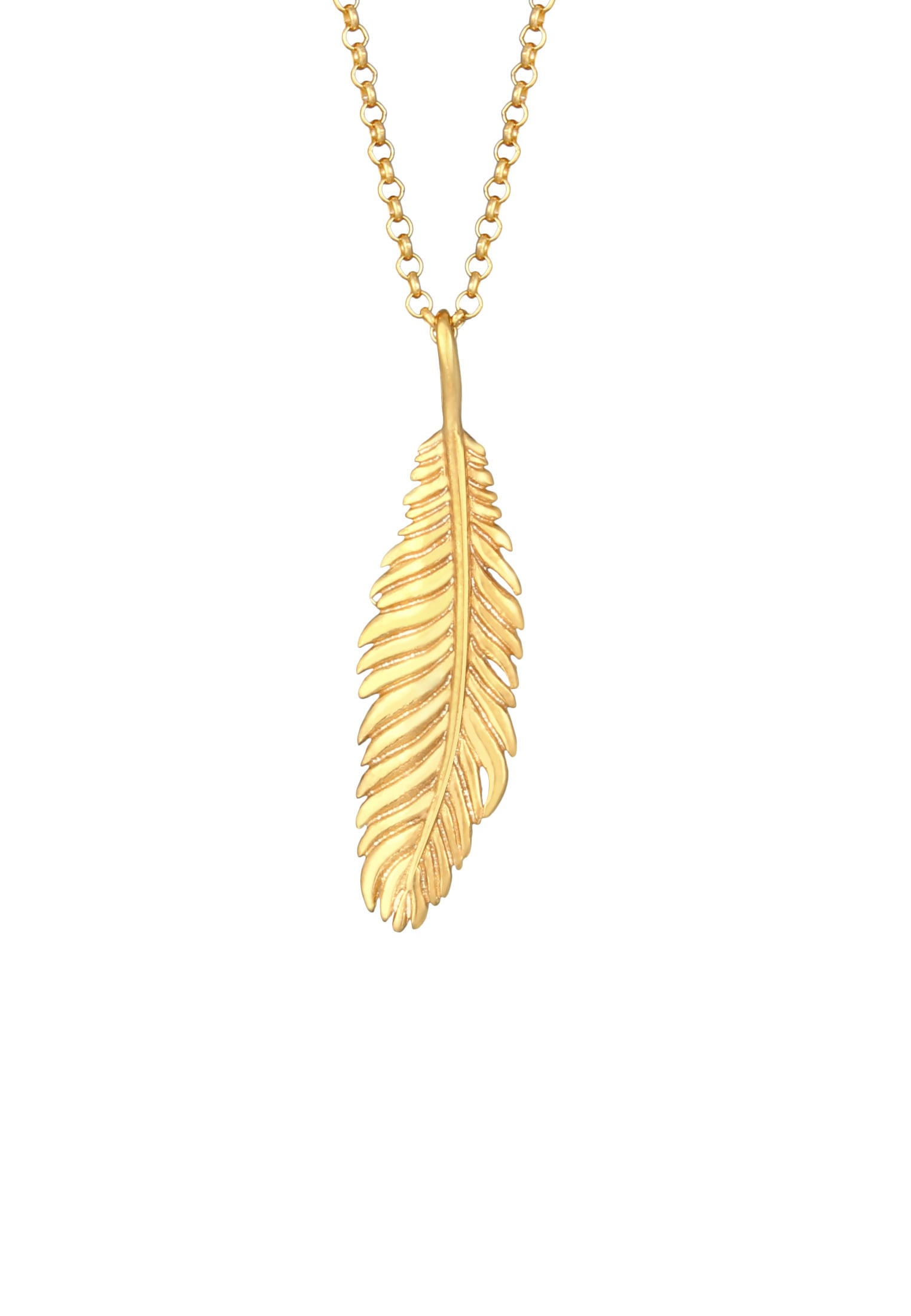 Kuzzoi Kette mit Anhänger »Herren Feder Vogel 925 Silber«