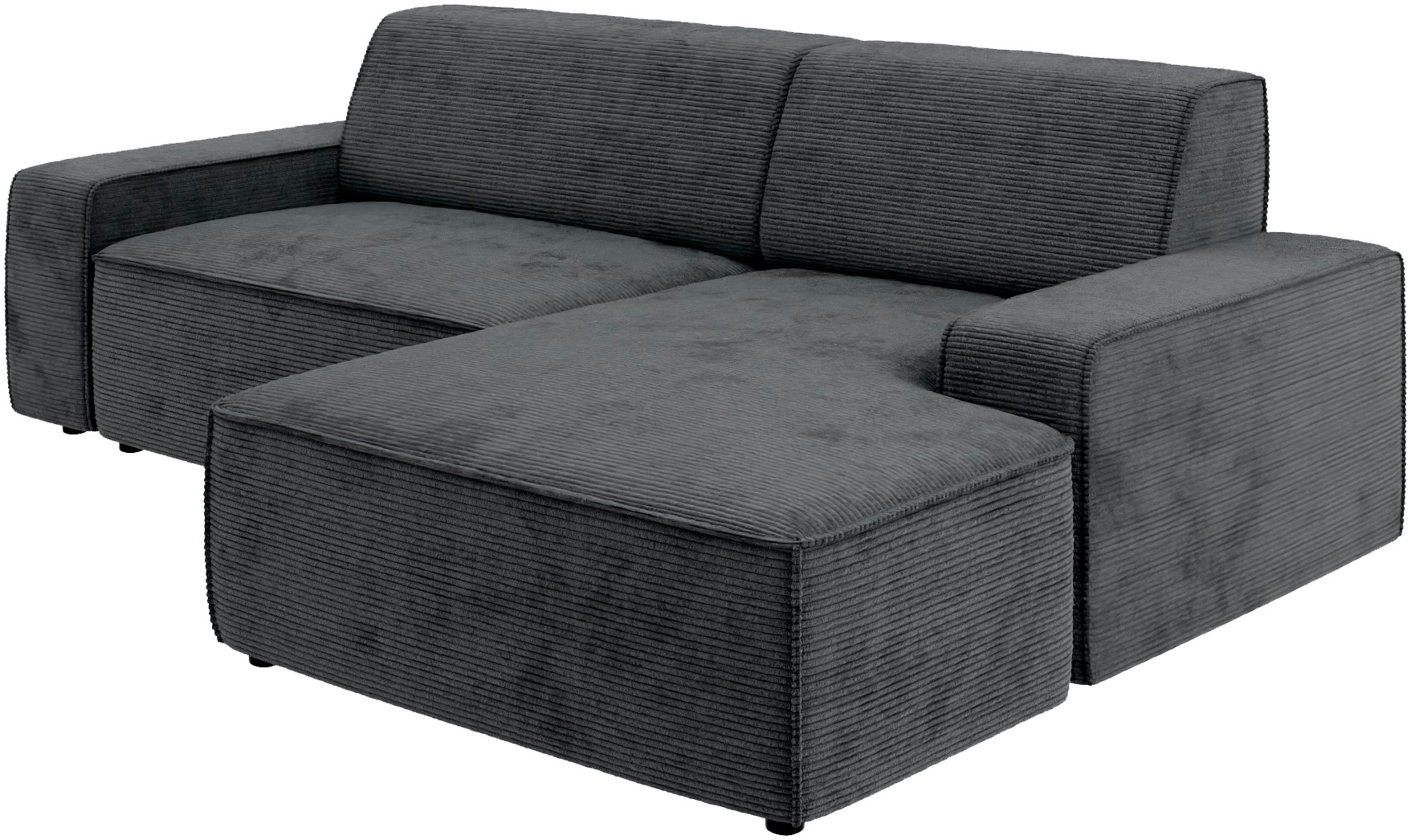 TRENDMANUFAKTUR Ecksofa »Graz, wahlweise mit Sitzvorschub und Bettkasten, L-Form, Breite 246 cm«, in Cord-, haustierfreundlichem LEO Struktur- oder LUMOS-3D-Bezug