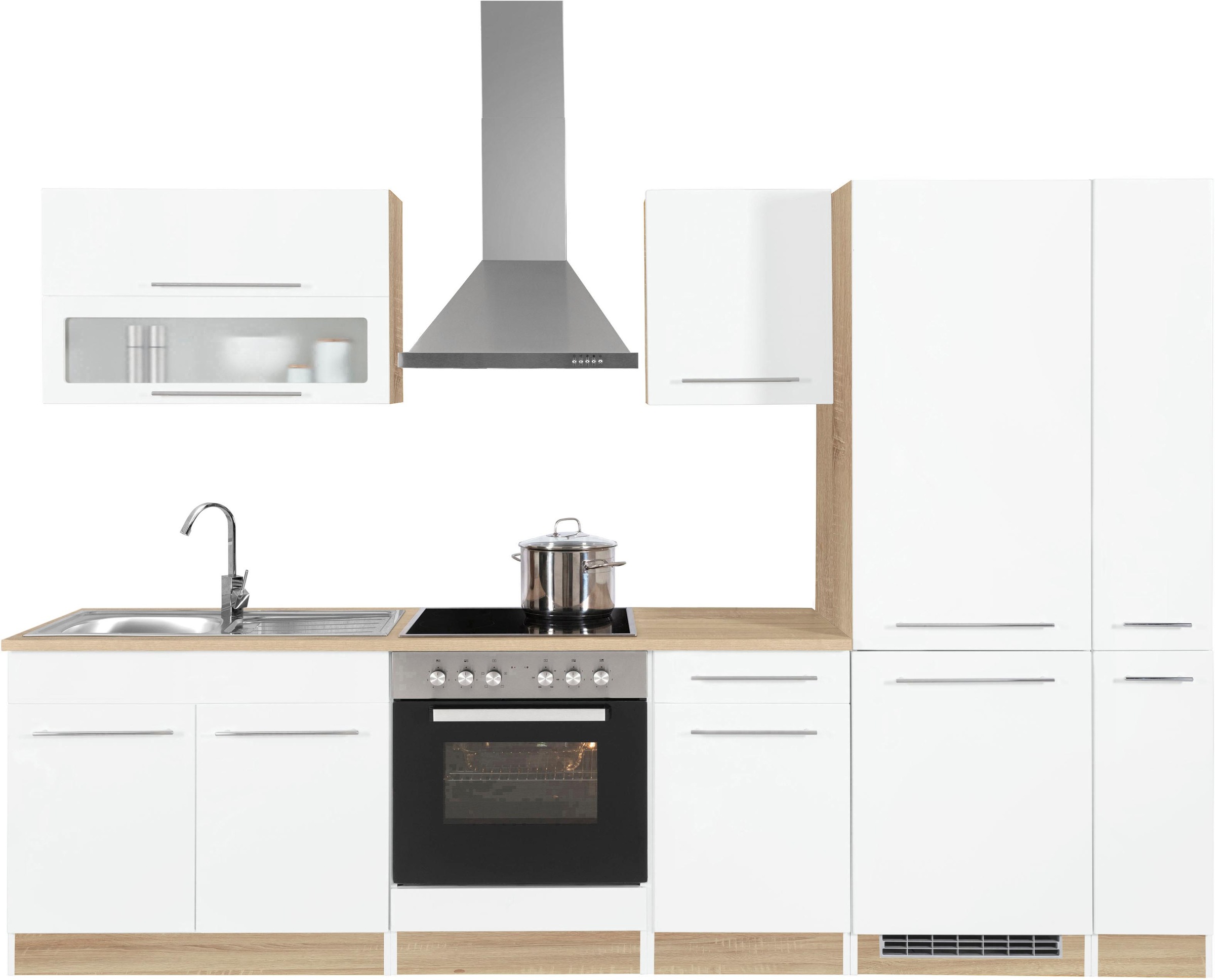 KOCHSTATION Küchenzeile »KS-Eton« mit E-Geräten, Breite 300 cm