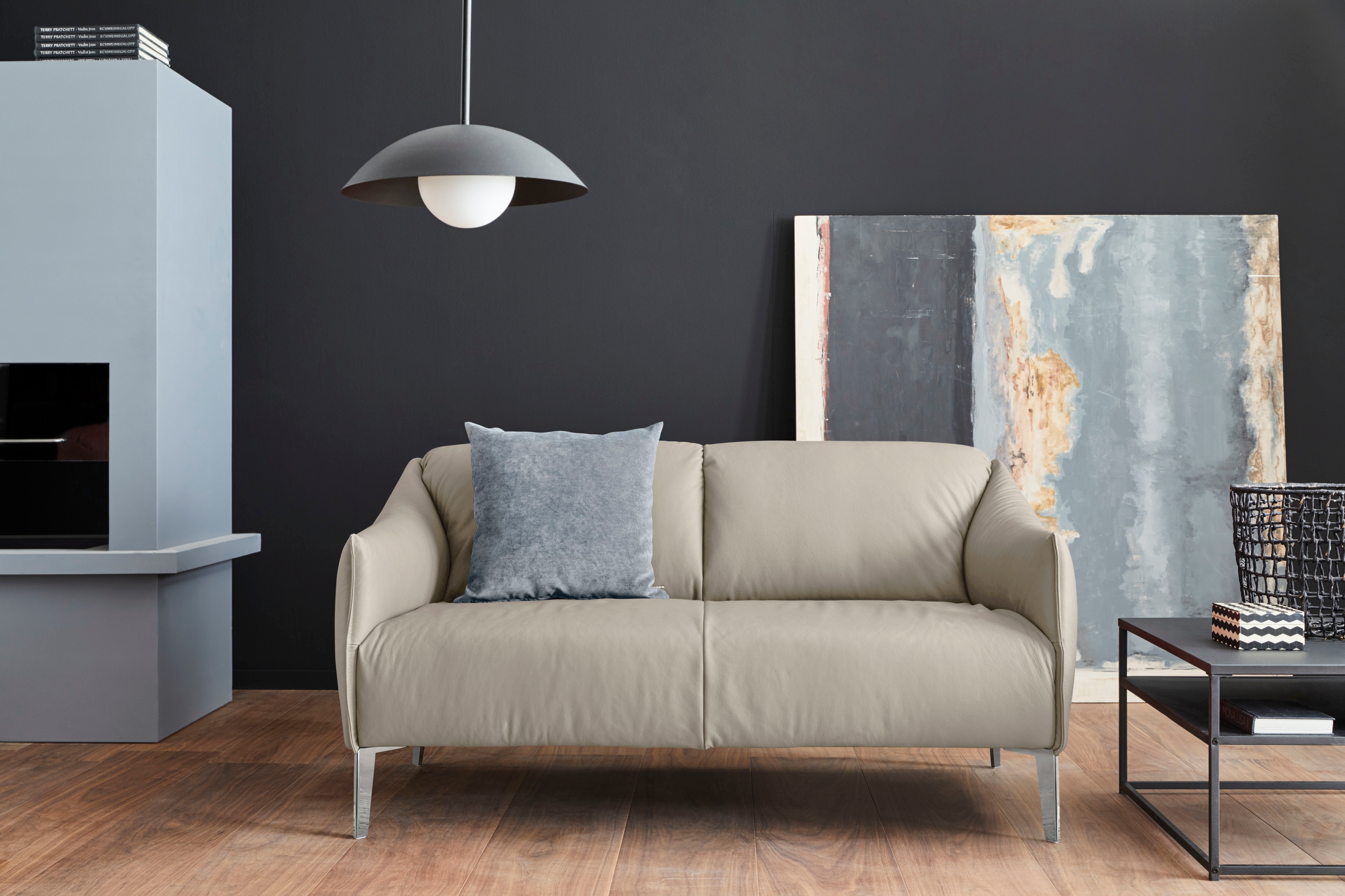 W.SCHILLIG 2-Sitzer "sally Designsofa, Loungesofa, bequem, schmale Armlehnen, Breite 154cm" mit Metall-Winkelfüßen in Chrom glänzend, Breite 154 cm