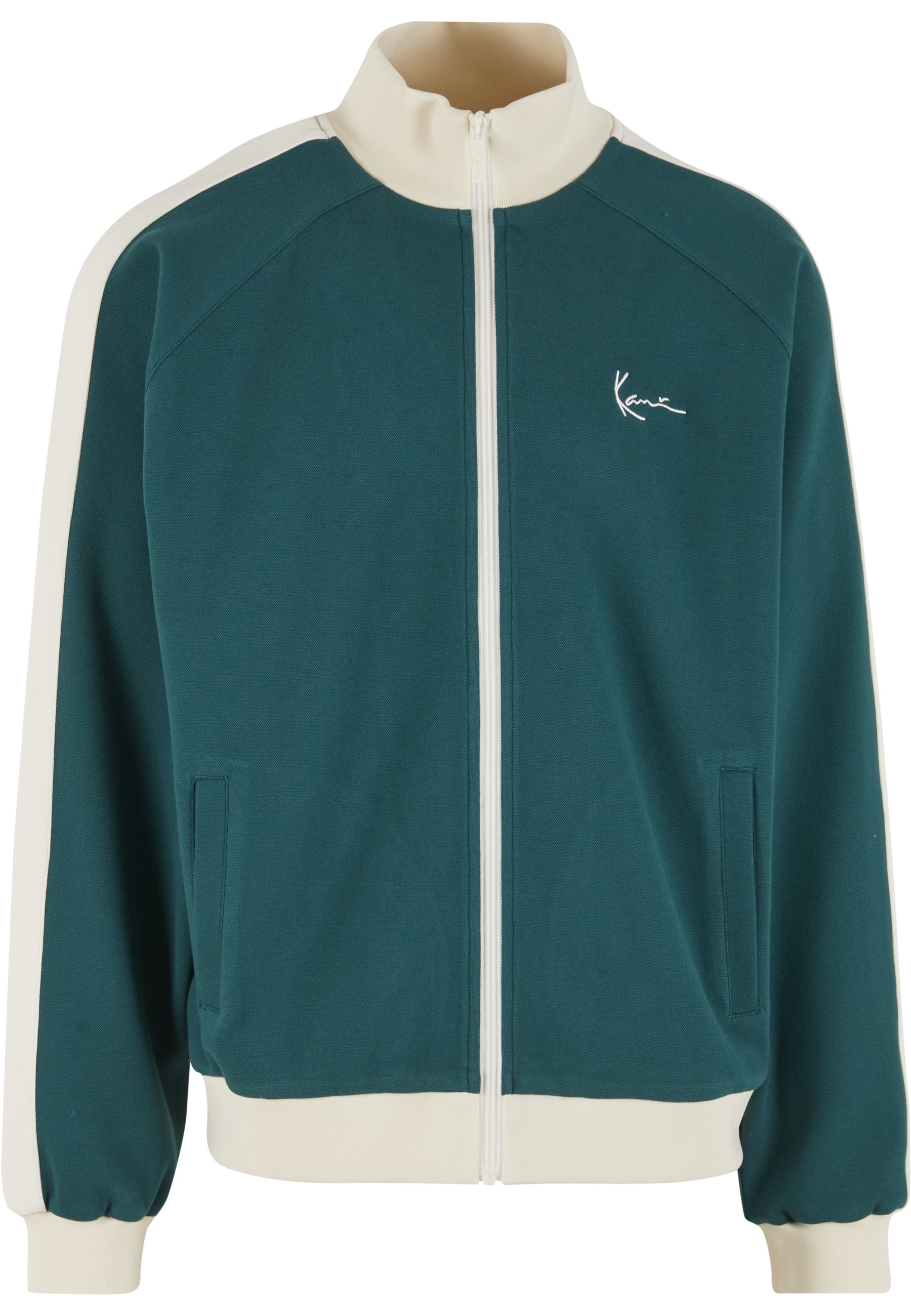 Karl Kani Outdoorjacke "Karl Kani Signature Sidestripe Pique Trackjacket" 1 Stk. tlg. ohne Kapuze
