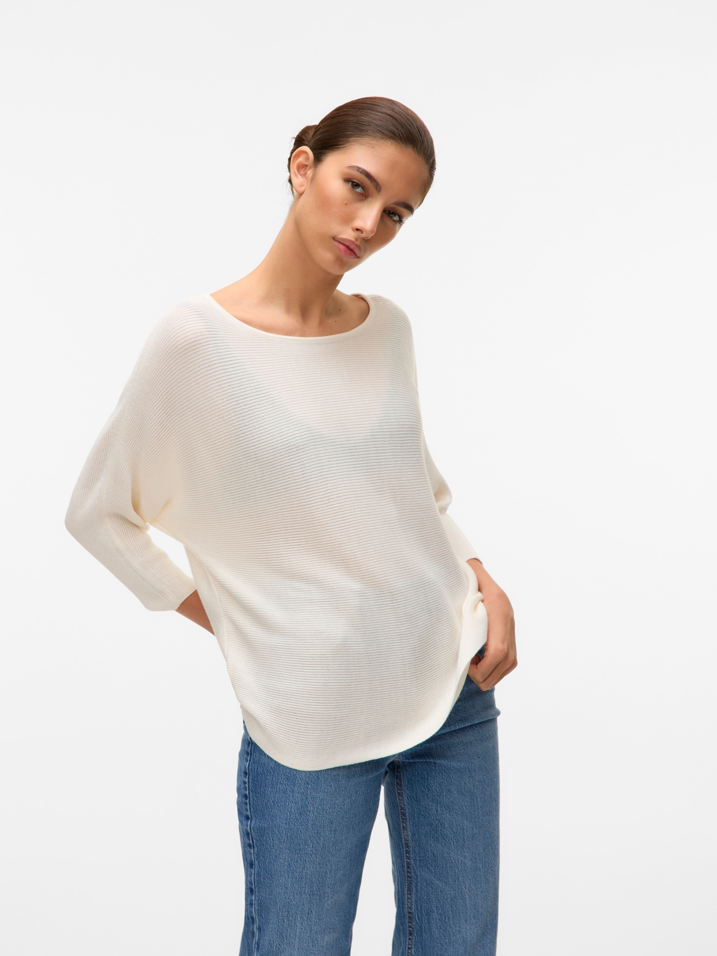 Vero Moda 3/4 Arm-Pullover »VMNORA 3/4 BOATNECK BLOUSE NOOS« mit Fledermausärmeln
