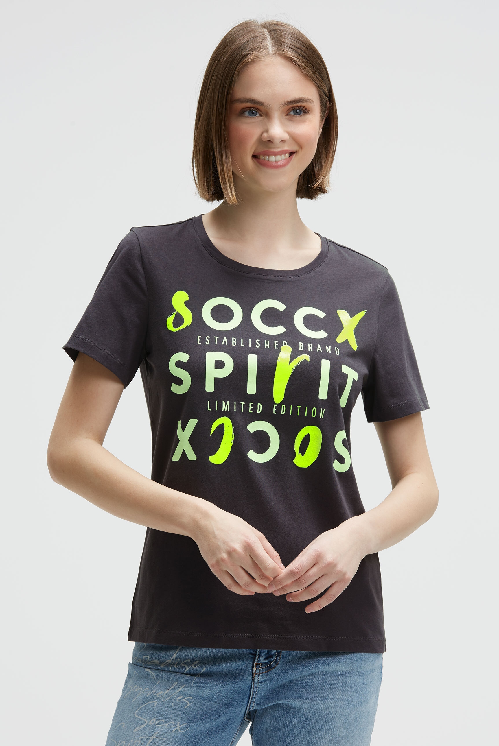 SOCCX Rundhalsshirt aus Baumwolle günstig online kaufen