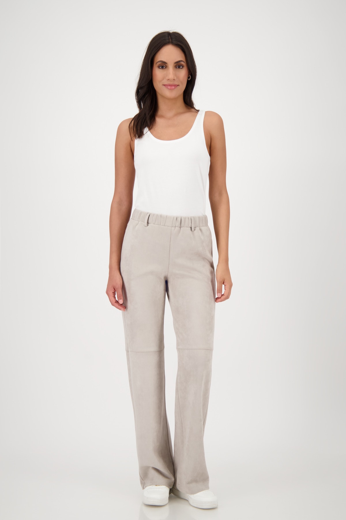 Monari Lederimitathose »Hose Lederimitat Velours«, Gerade Beinform