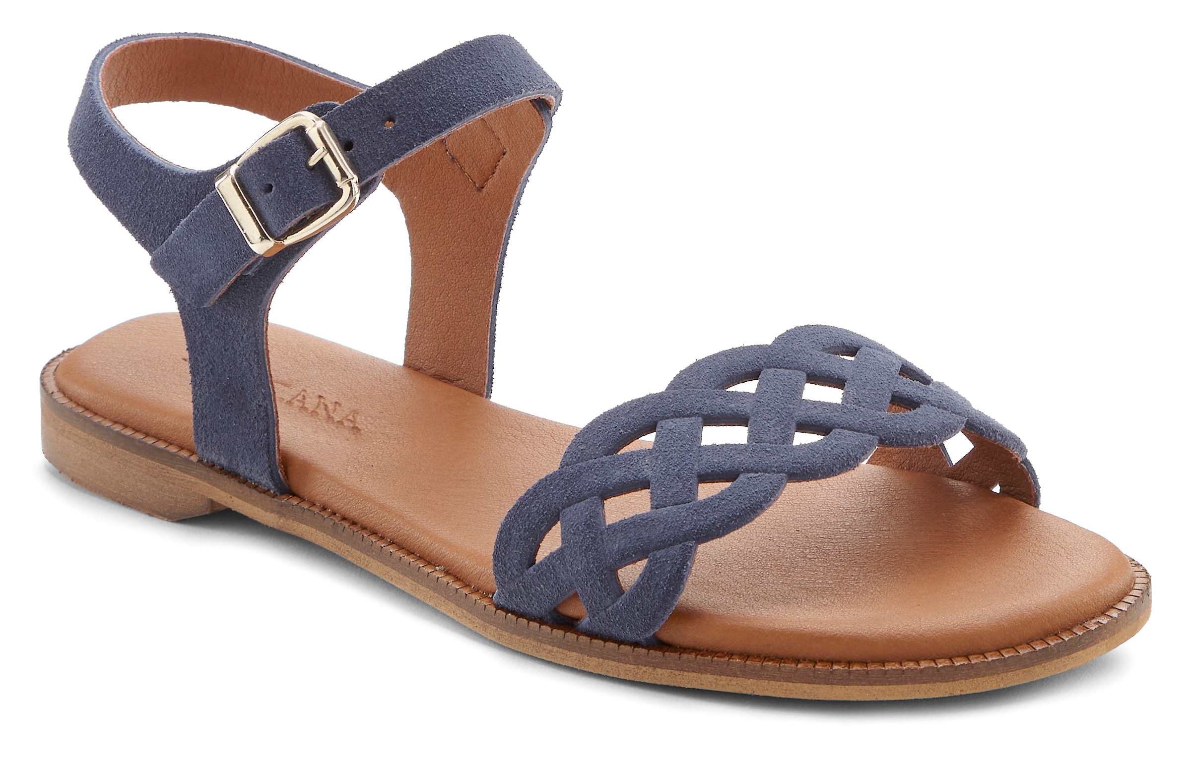 LASCANA Sandale »Sommerschuh«, Sandalette, Sommerschuh aus Leder mit Cut-Outs und weicher Innensohle