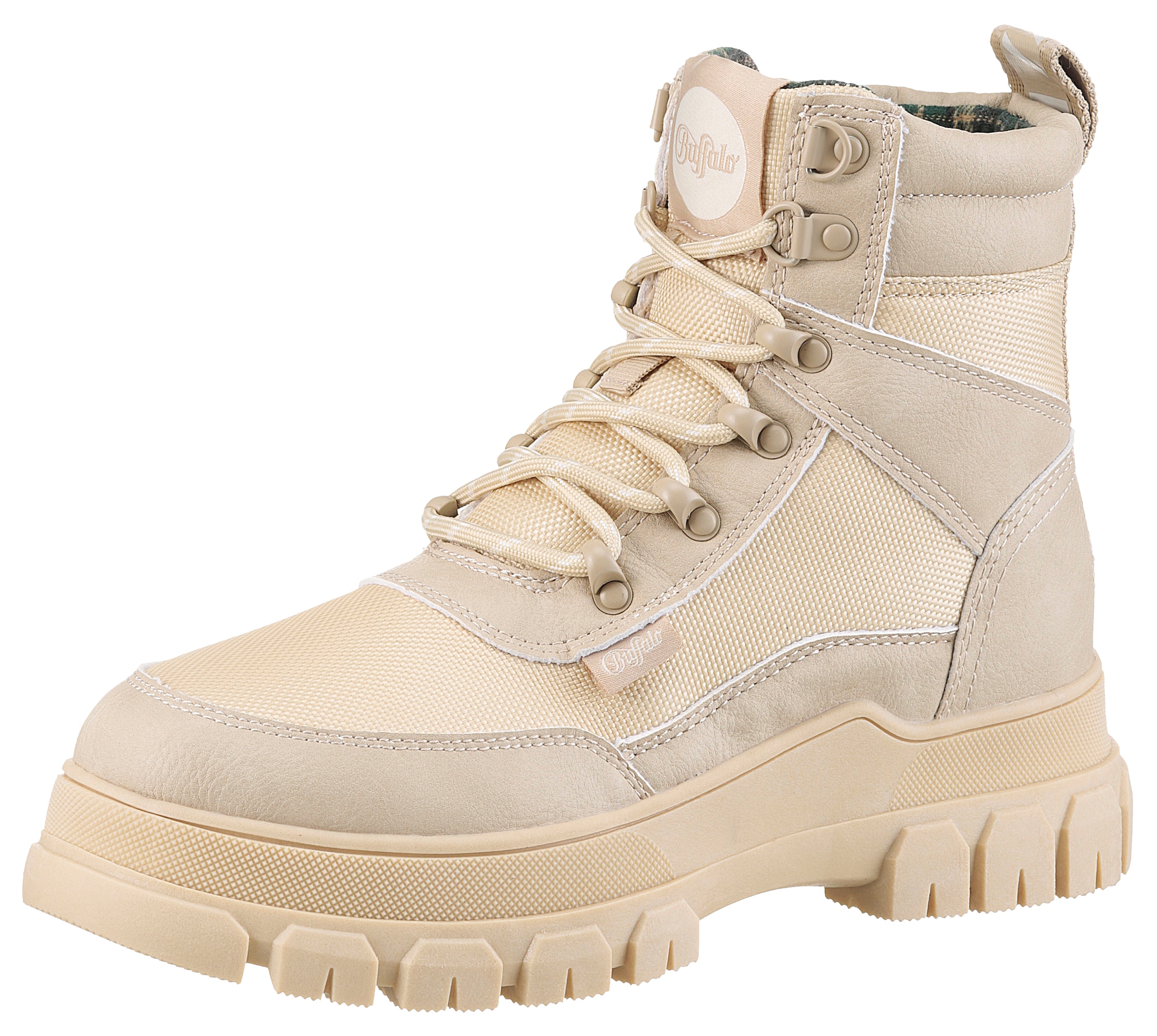 Buffalo Schnürboots "NOVA COM VEGAN", Stiefelette, High Top Sneaker, Plateauabsatz, mit Memory Foam