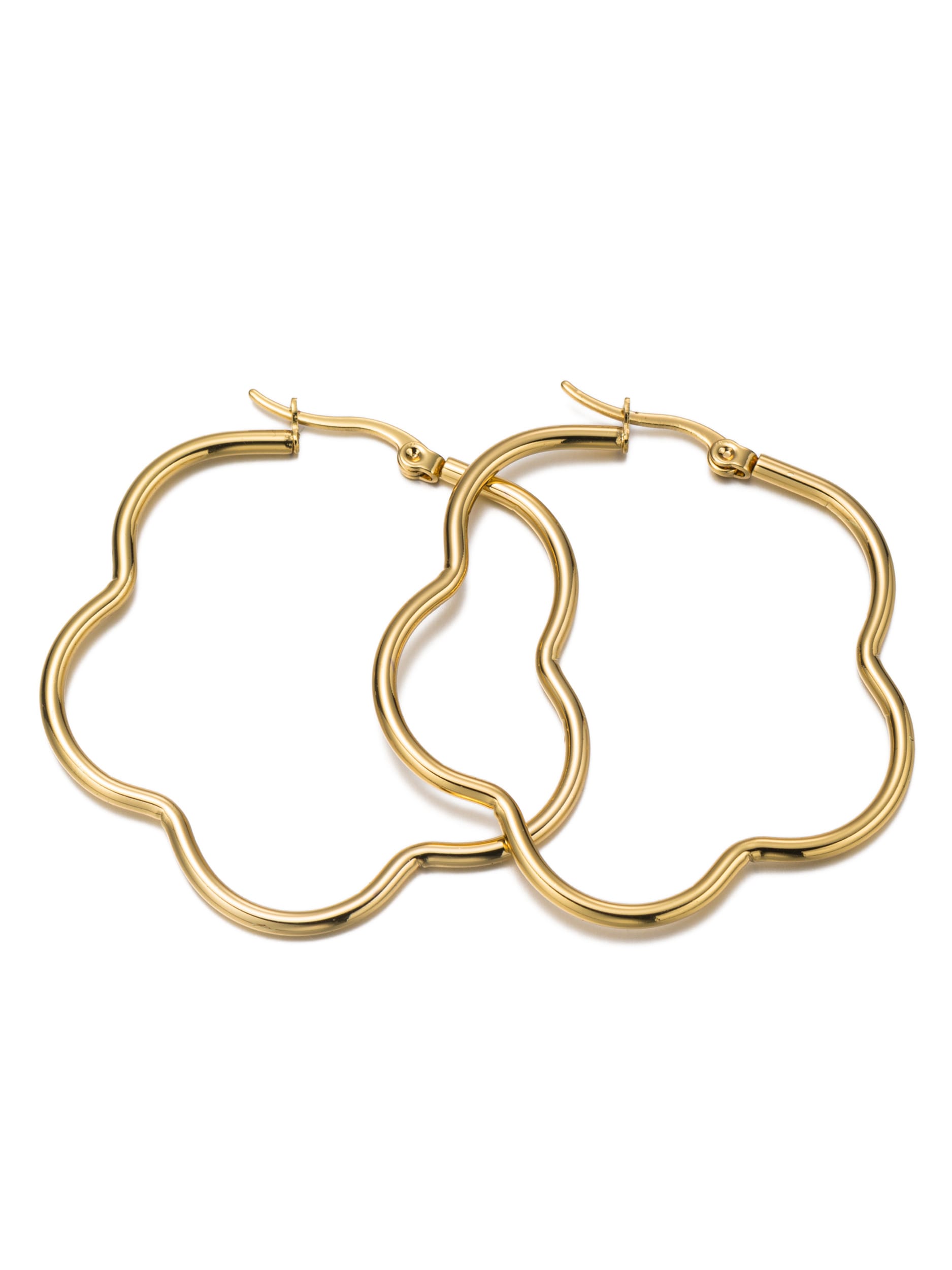 Aniston JEWELRY & WATCHES Paar Creolen »Schmuck Geschenk Edelstahl Ohrschmuck Ohrringe Blume« Made in Germany