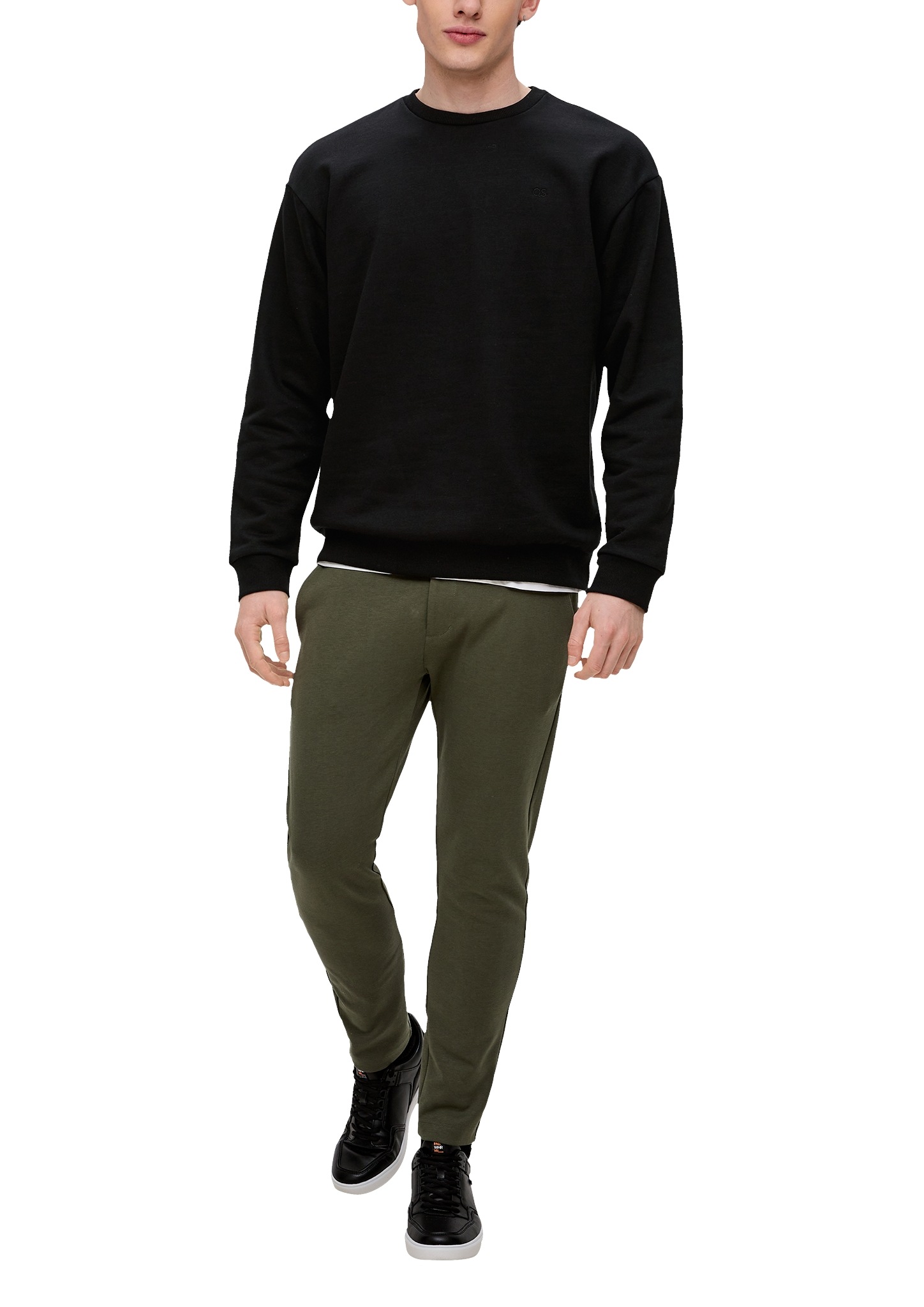 QS Sweatshirt, mit Logo Stickerei