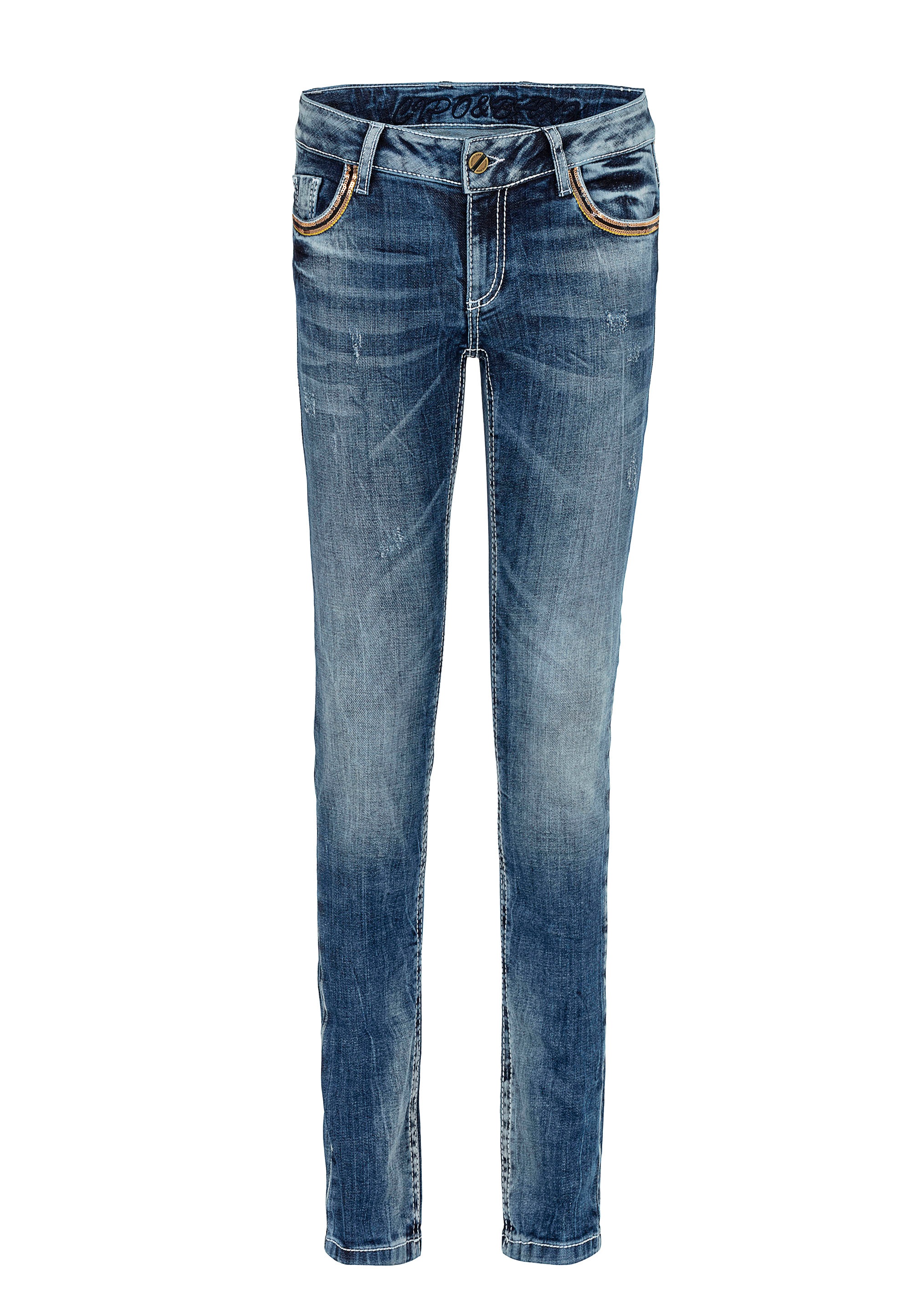 Cipo & Baxx Bequeme Jeans, mit Stickerei auf den Gesäßtaschen in Straight-Fit