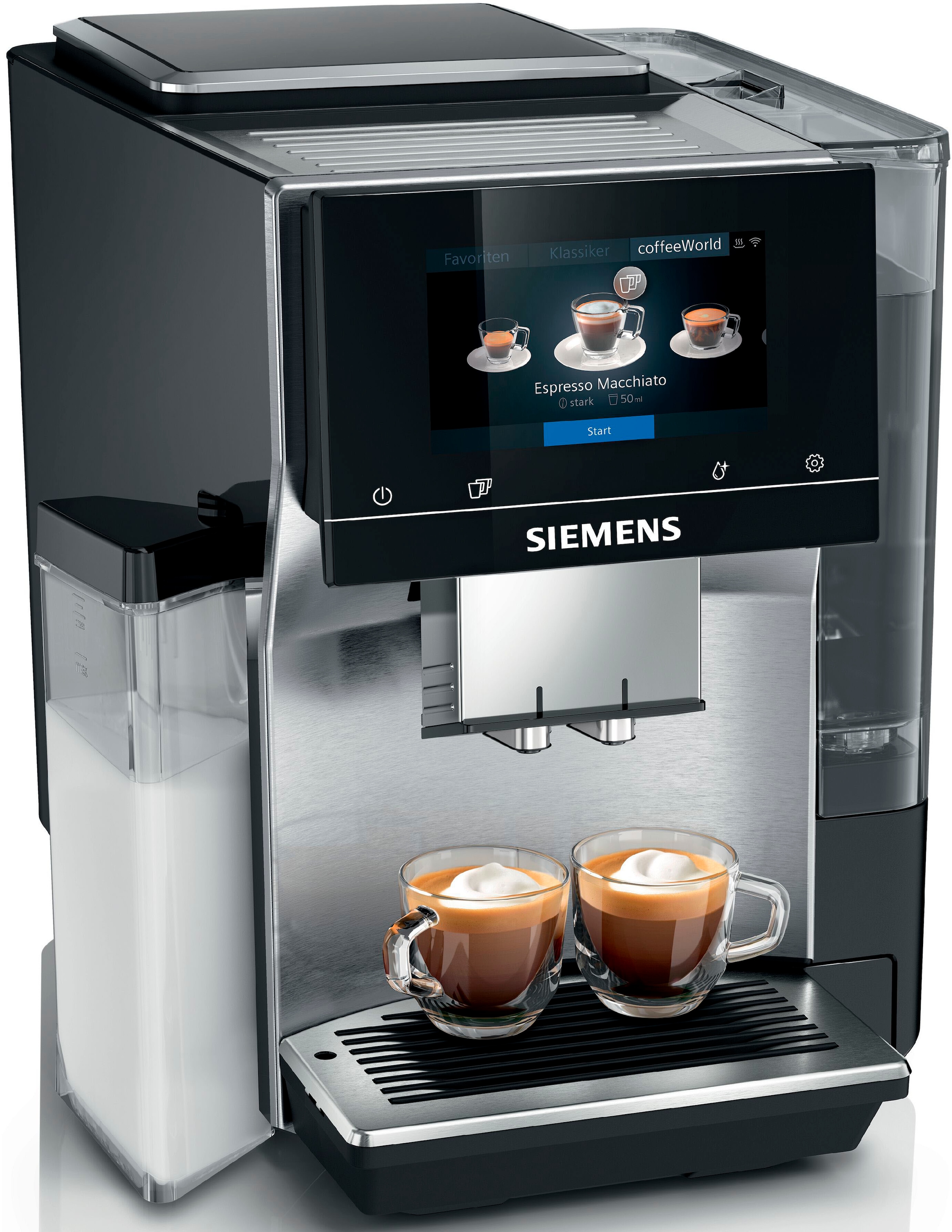 SIEMENS Kaffeevollautomat "EQ.700 integral - TQ707D03", Full-Touch-Display, bis zu 30 individuelle Kaffee-Favoriten