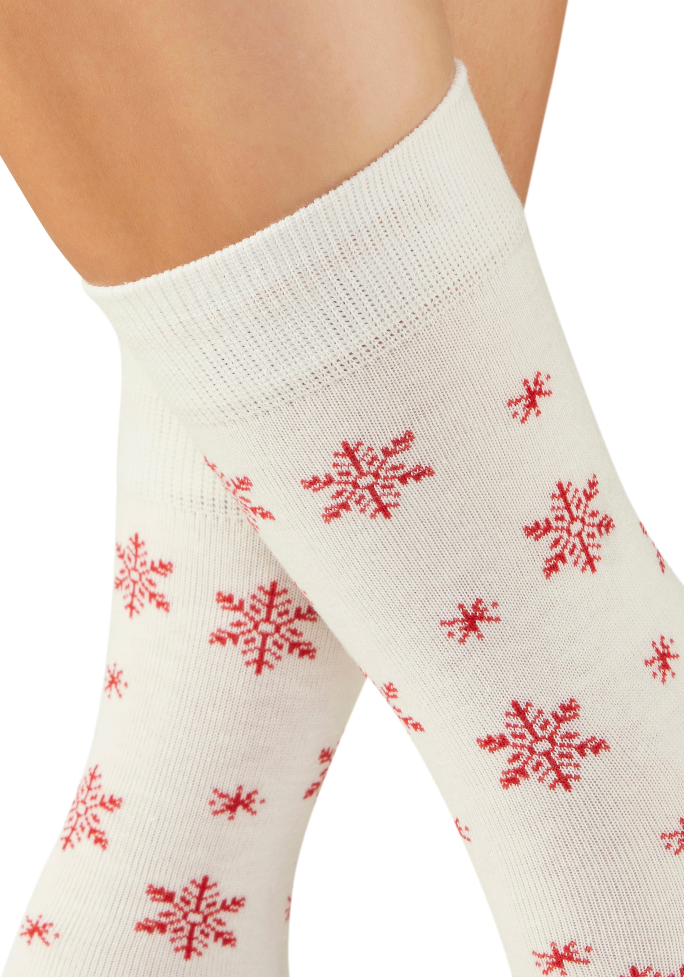 LASCANA Socken Packung, 3 Paar tlg. mit weihnachtlichem Dackelmotiv