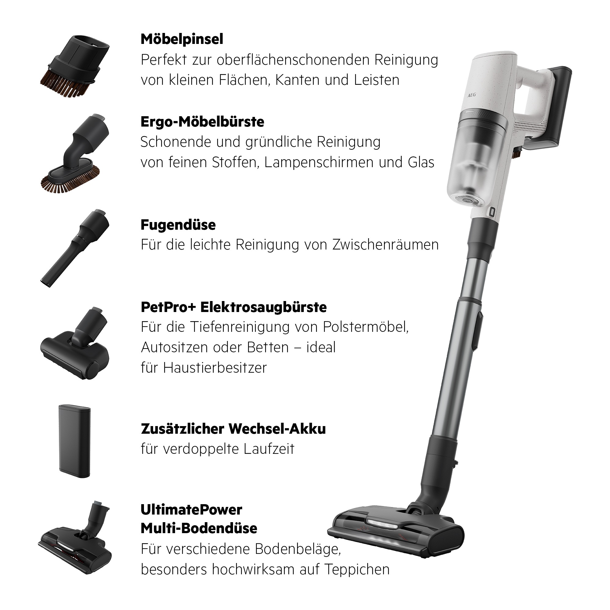 AEG Akku-Hand-und Stielstaubsauger "ULTIMATE 8000 (AP82A25SHX), beutellos, günstig online kaufen