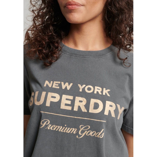 | T Superdry für METALLIC Rundhalsshirt »LUXE LOGO SHIRT« bestellen BAUR