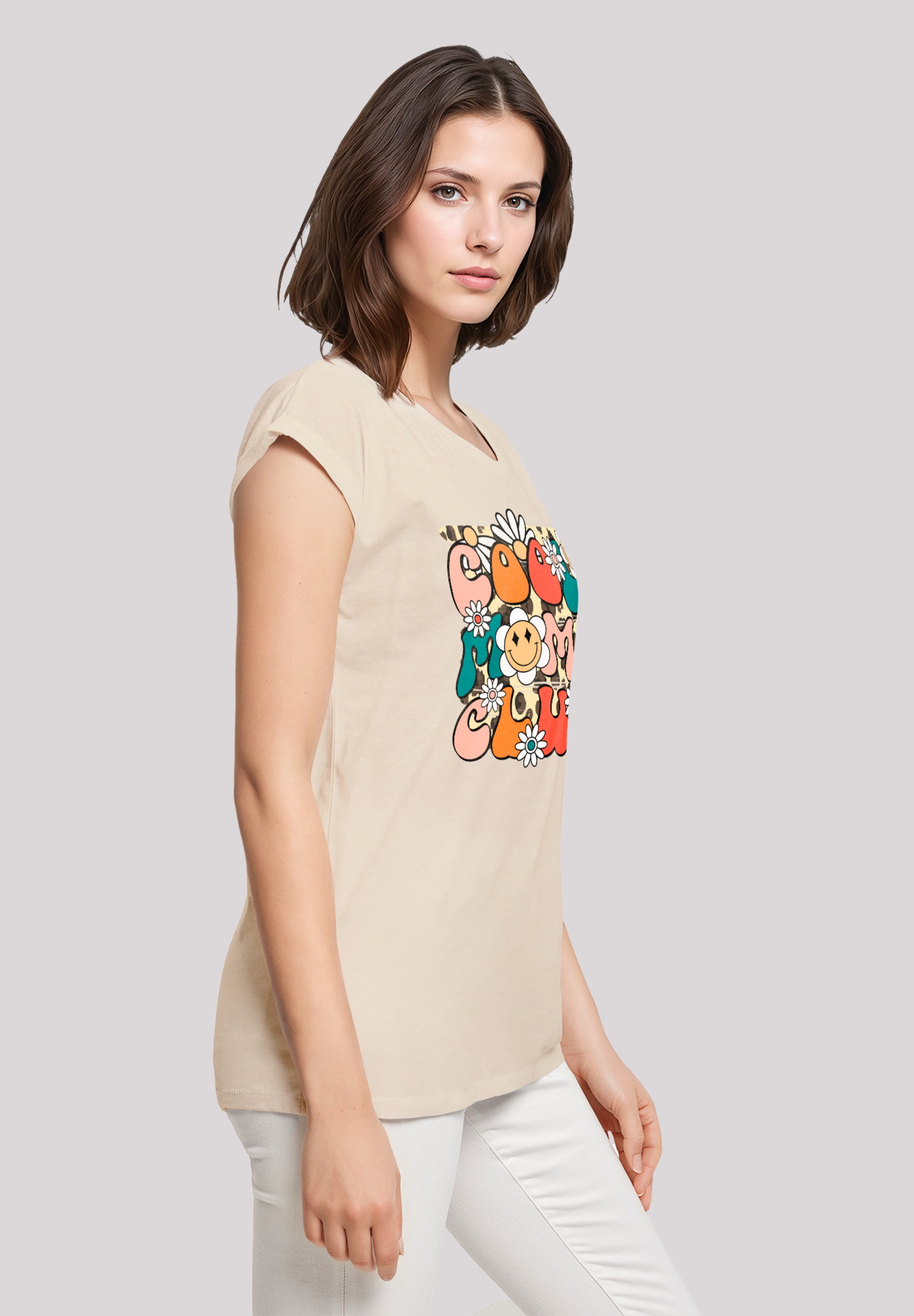 F4NT4STIC T-Shirt »Mothers Day Cool Moms Club Retro Typography Floral Design«, Premium Qualität