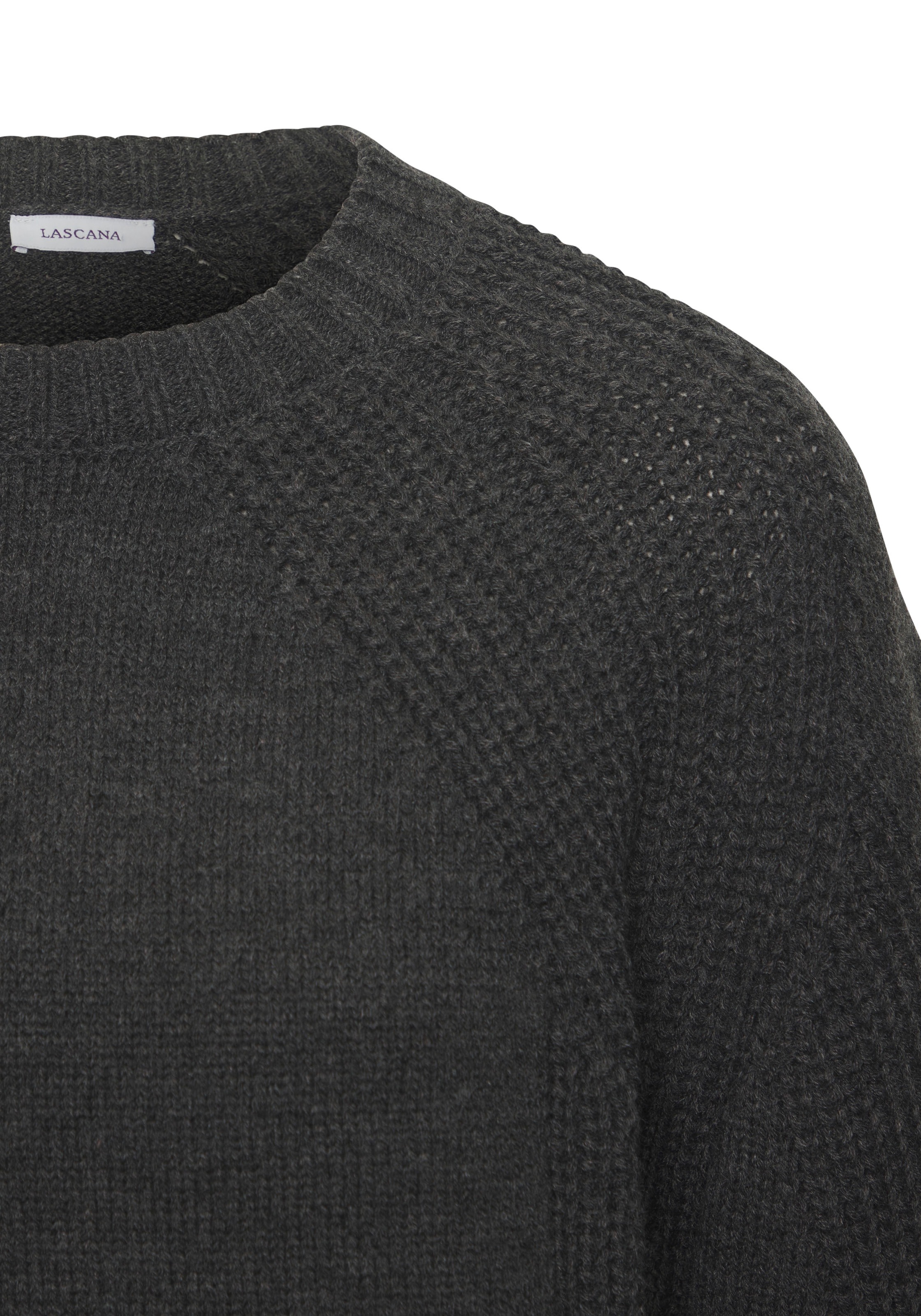 LASCANA Strickpullover, mit Grobstrick-Details, Damen Pullover mit Rundhals