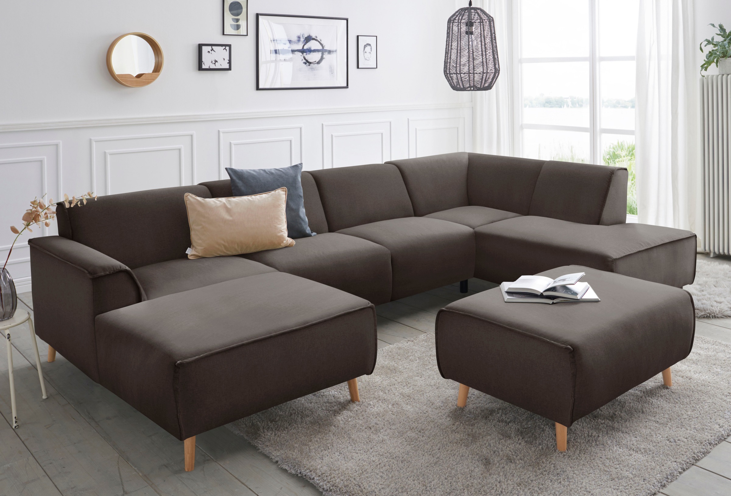 Home affaire Wohnlandschaft "Janek Scandic Design, elegant und zeitlos U-Fo günstig online kaufen