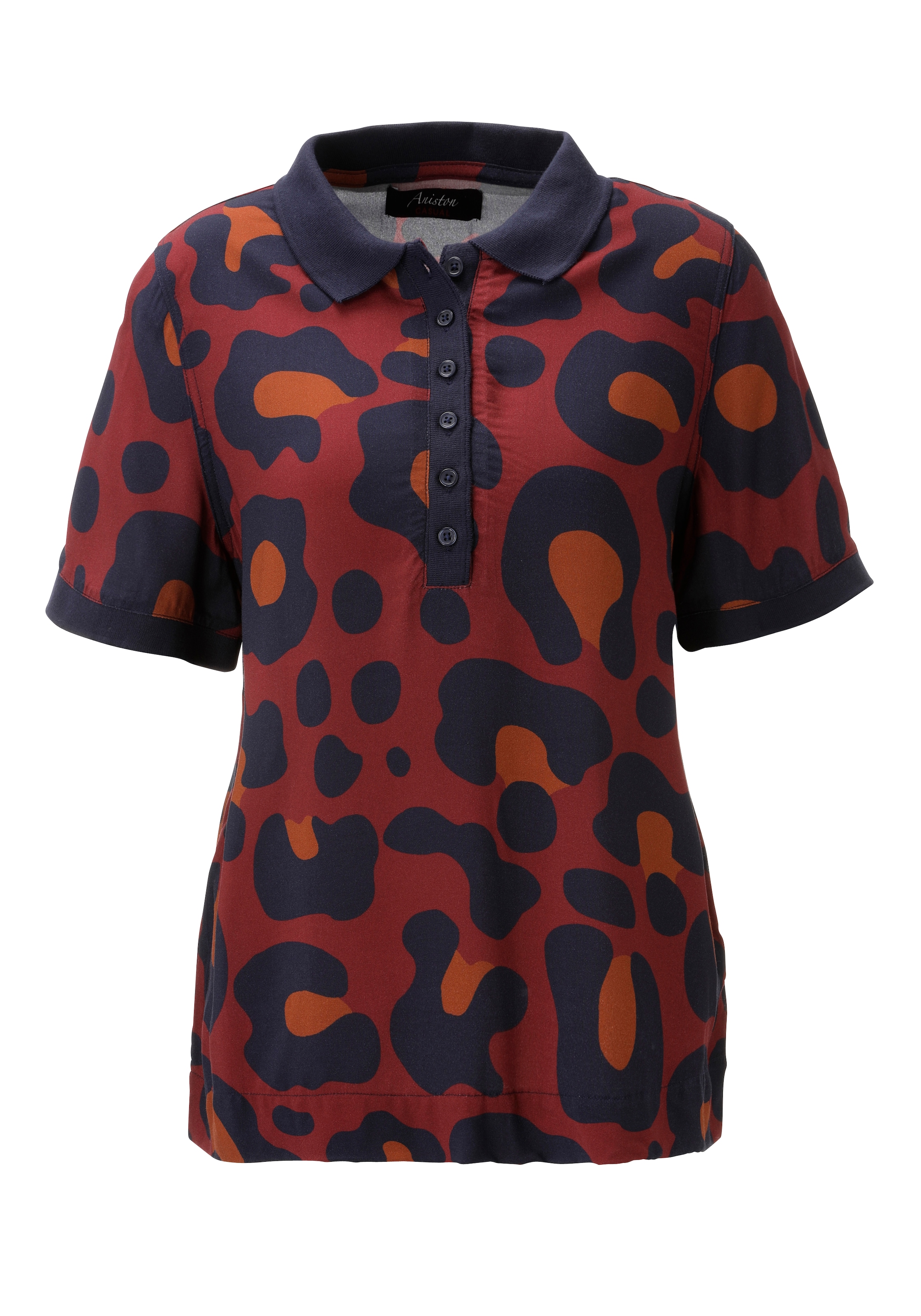 Aniston CASUAL Kurzarmbluse im extravaganten Animal-Print- jedes Teil ein Unikat