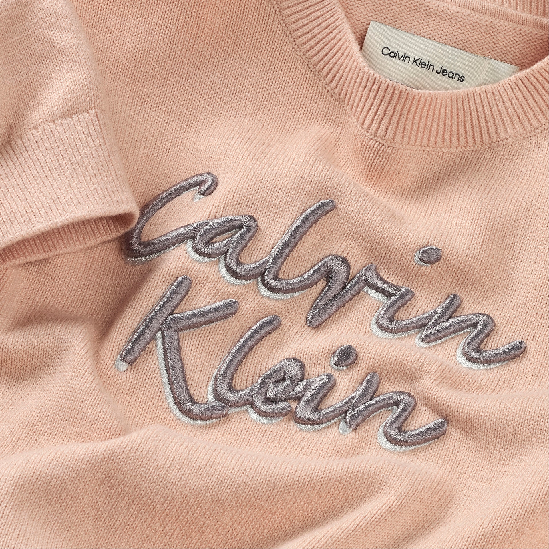 Calvin Klein Jeans Rundhalspullover »LOGO METALLIC INTERSIA«, für Kinder bis 16 Jahre, große Stickerei