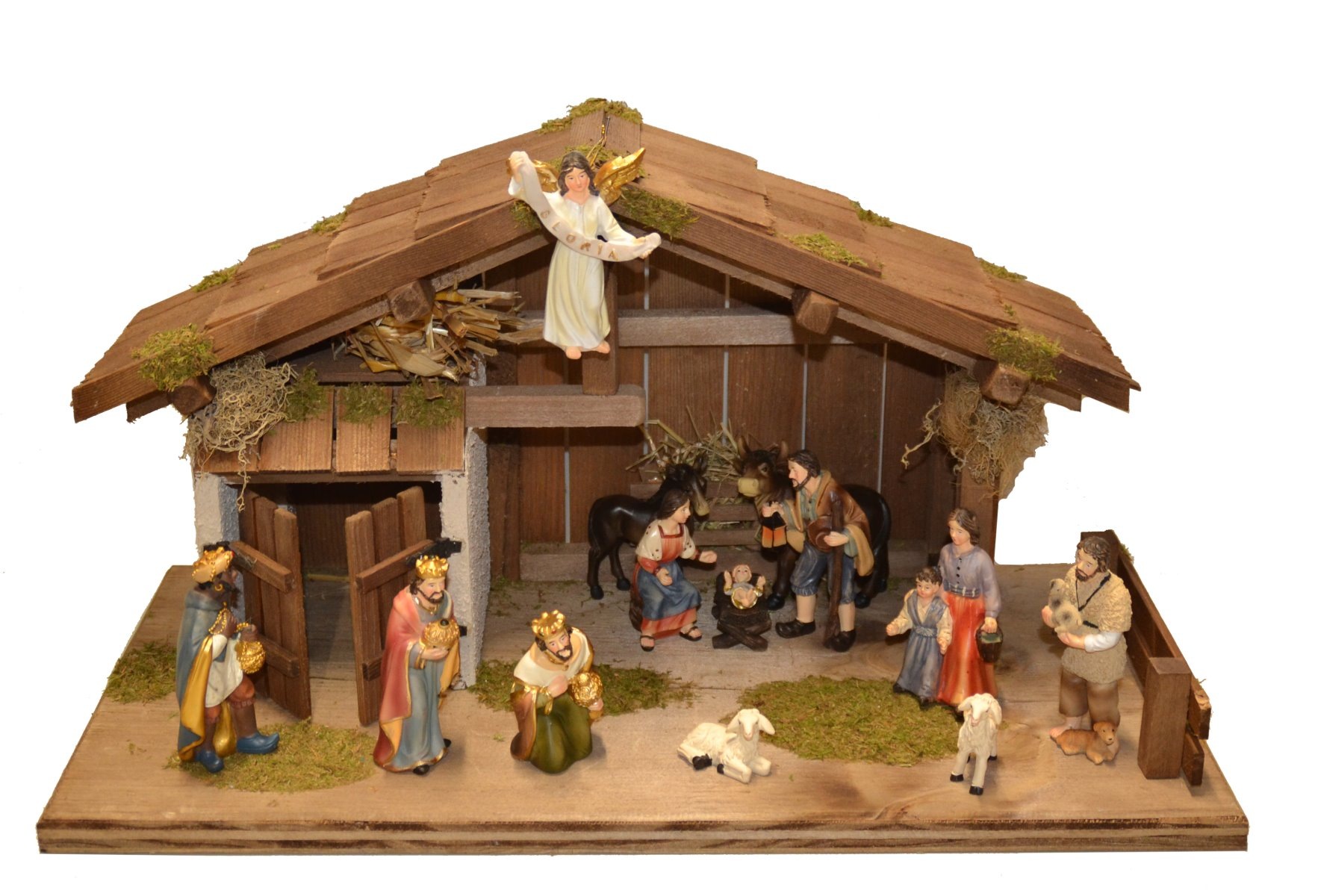 Alfred Kolbe Krippe "Krippenstall" mit 9,5 cm Poly-Figuren 13tlg. günstig online kaufen