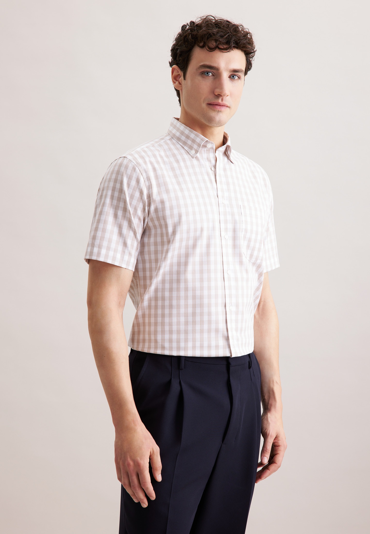seidensticker Businesshemd "Regular" Regular 1/2 Button-Down-Kragen Karo günstig online kaufen