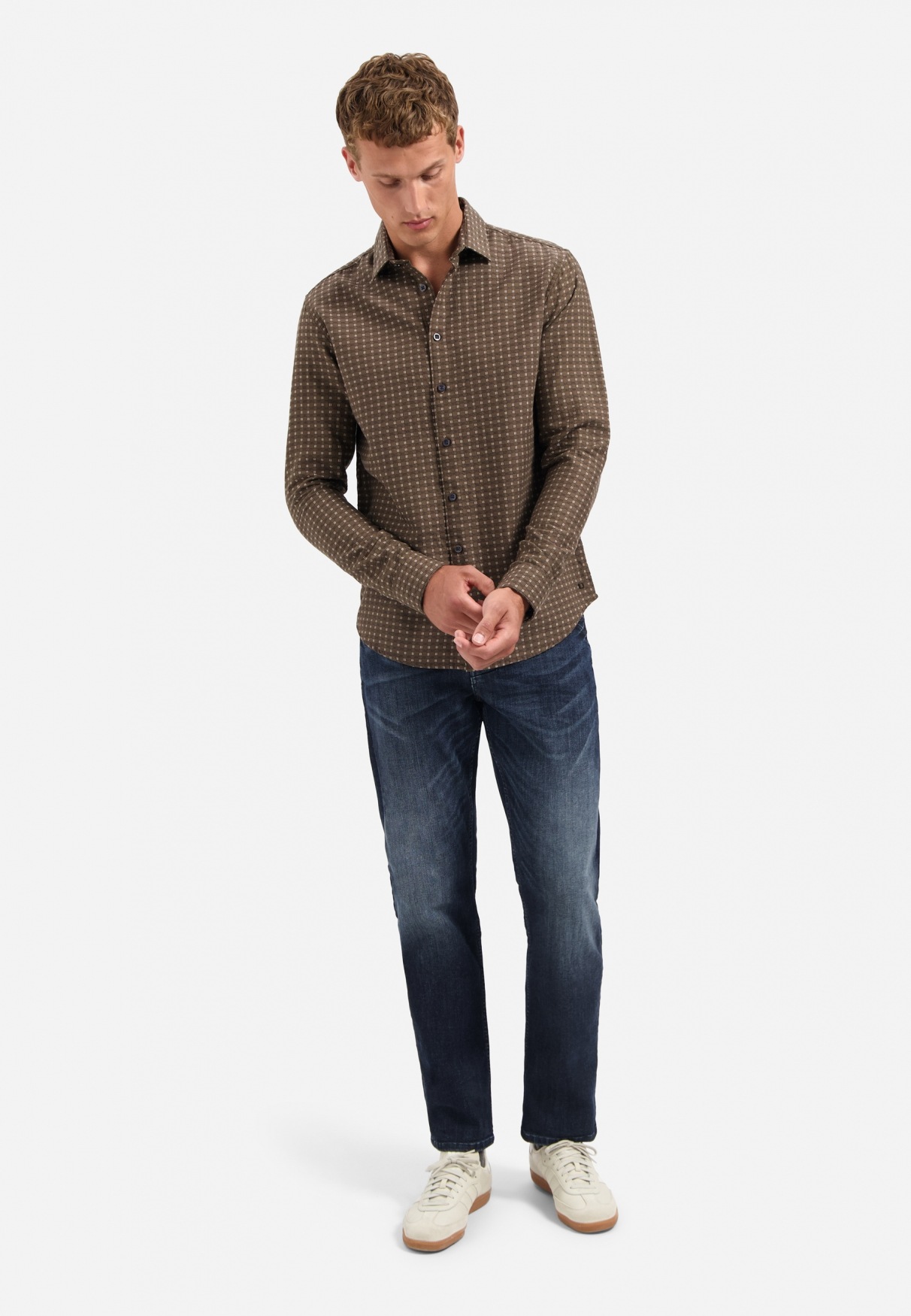 Thumbnail - NO EXCESS Langarmhemd "No Excess Gewebtes Jacquard-Hemd Shirt Mini Jacquard"