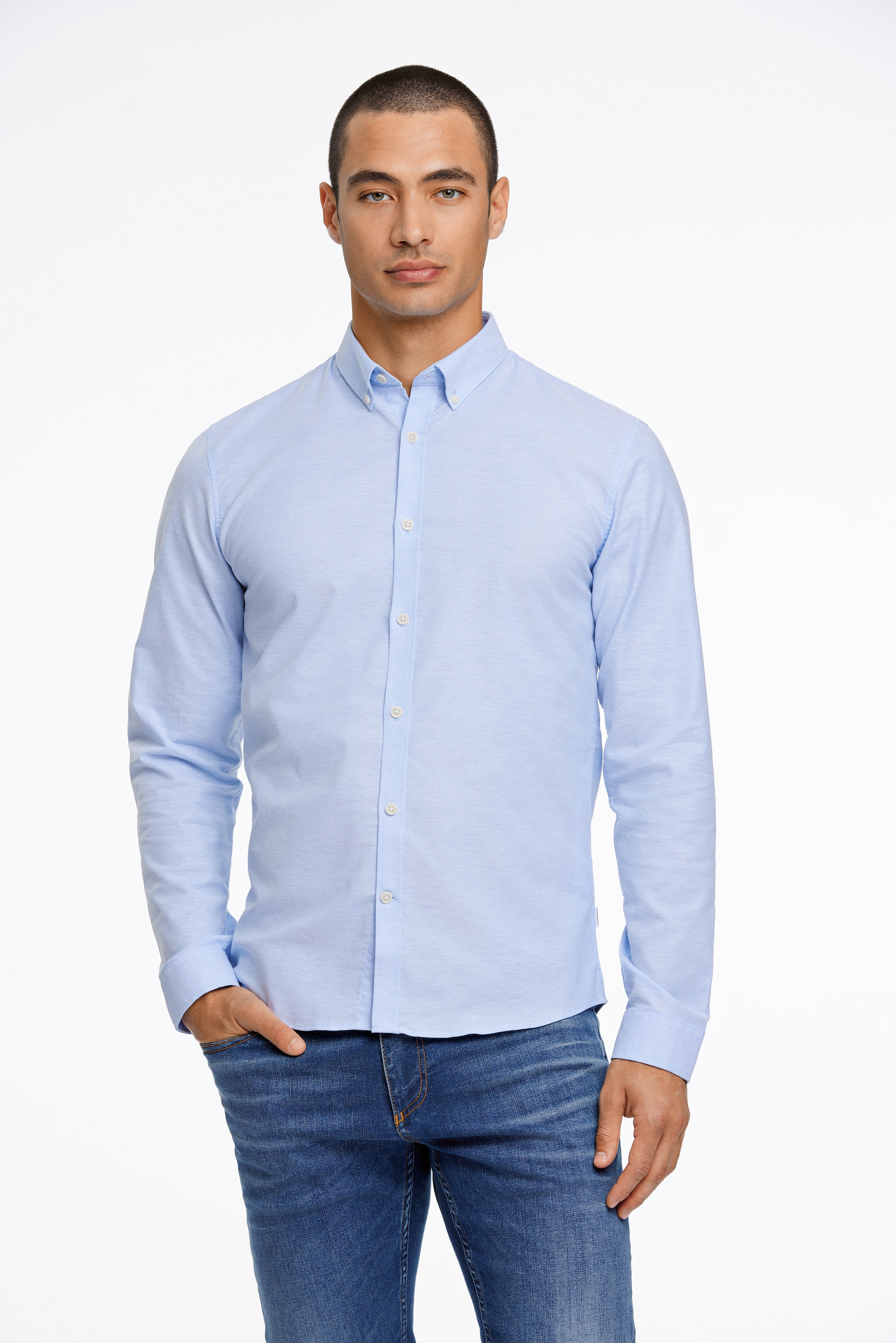 LINDBERGH Langarmhemd, mit Button-Down-Kragen günstig online kaufen