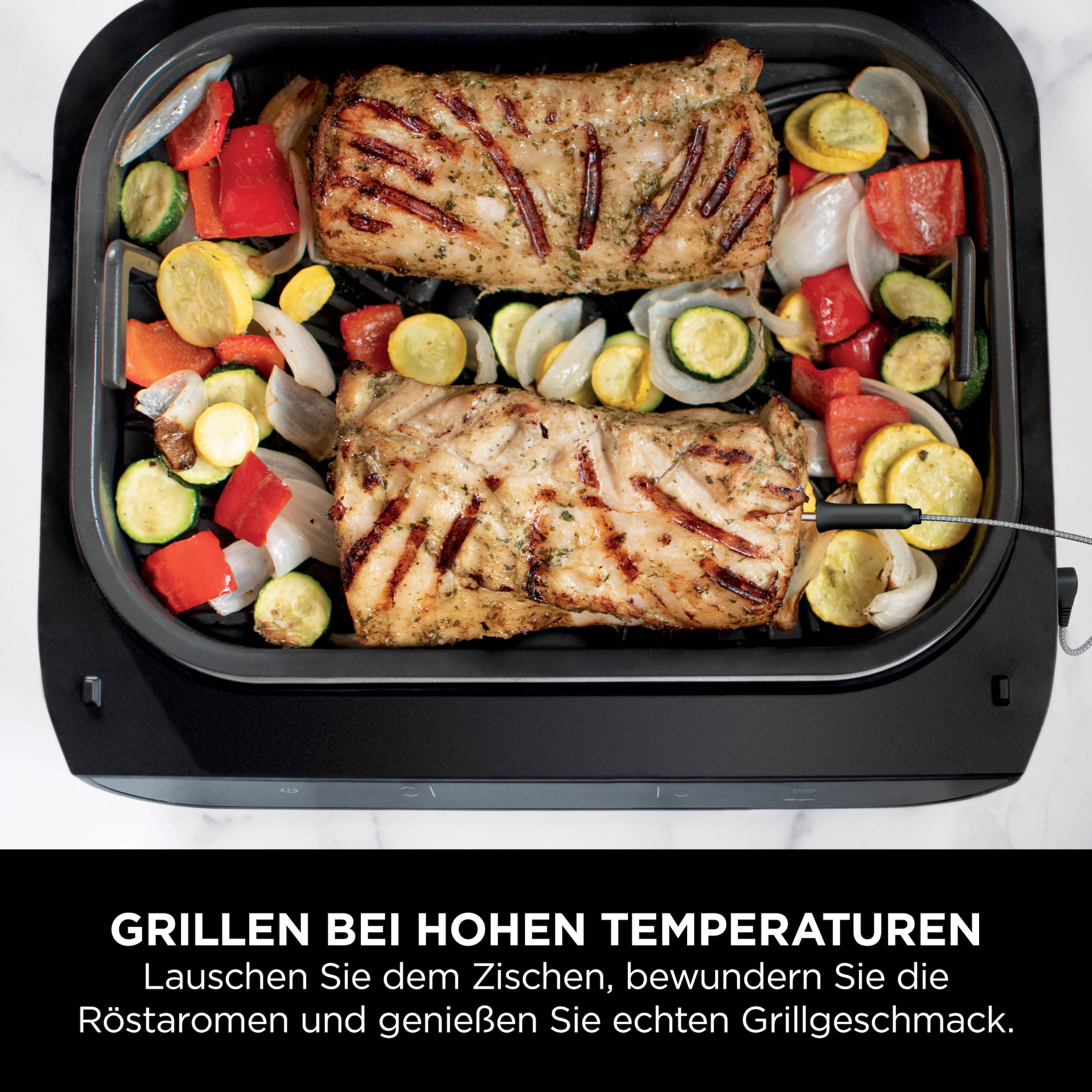 NINJA Tischgrill »DG551EU«, 1760 W, 6-in-1 MAX Grill und Heißluftfritteuse