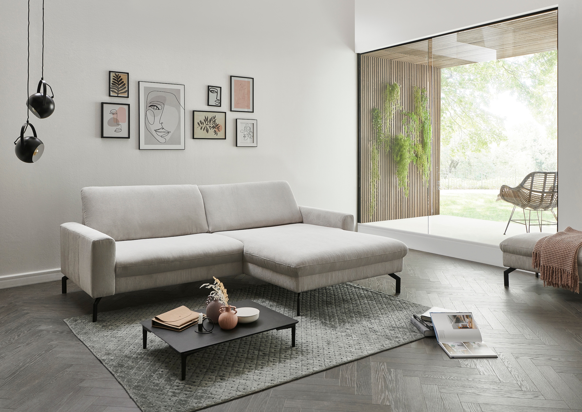 Die PlanBar Ecksofa »ZE-EM20028 L-Form, Breite 248 cm« wahlweise mit Kopfstützen und Sitztiefenverstellung