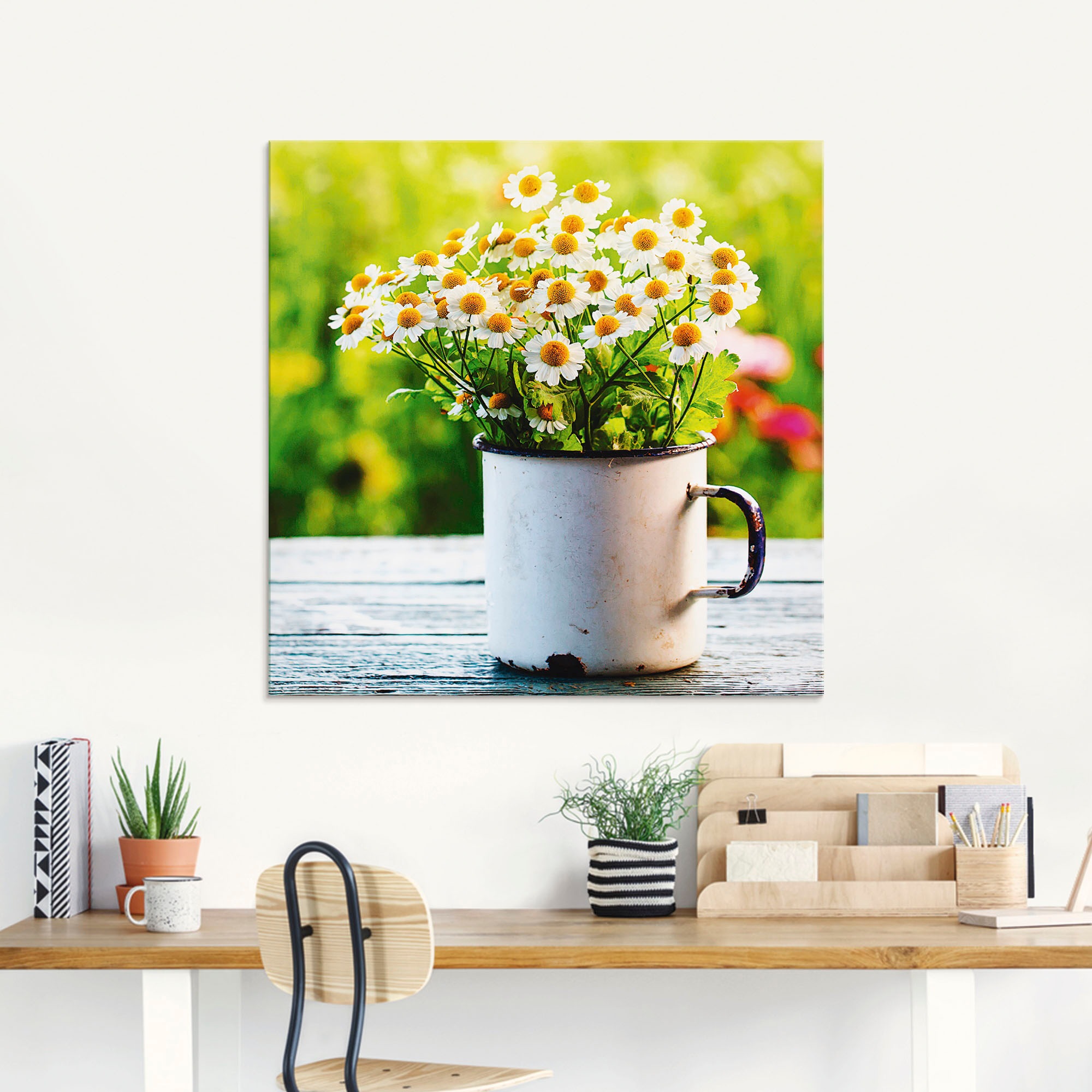 Thumbnail - Artland Glasbild "Frühlingsgarten mit Echter Kamille" Blumen 1 Stk. tlg. in verschiedenen Größen