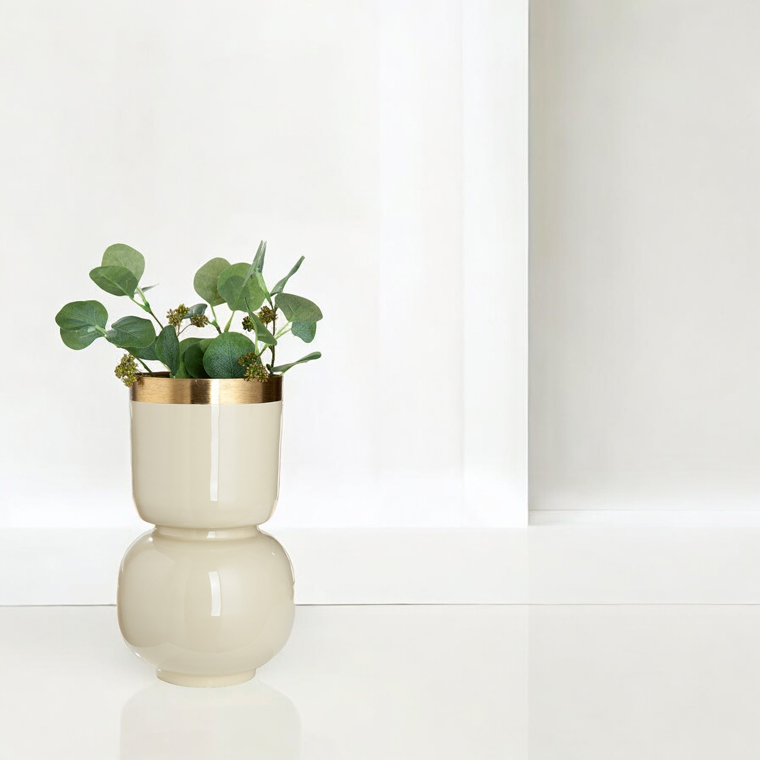 GILDE Tischvase »Vase Roro mit Goldrand«, (1 St.)