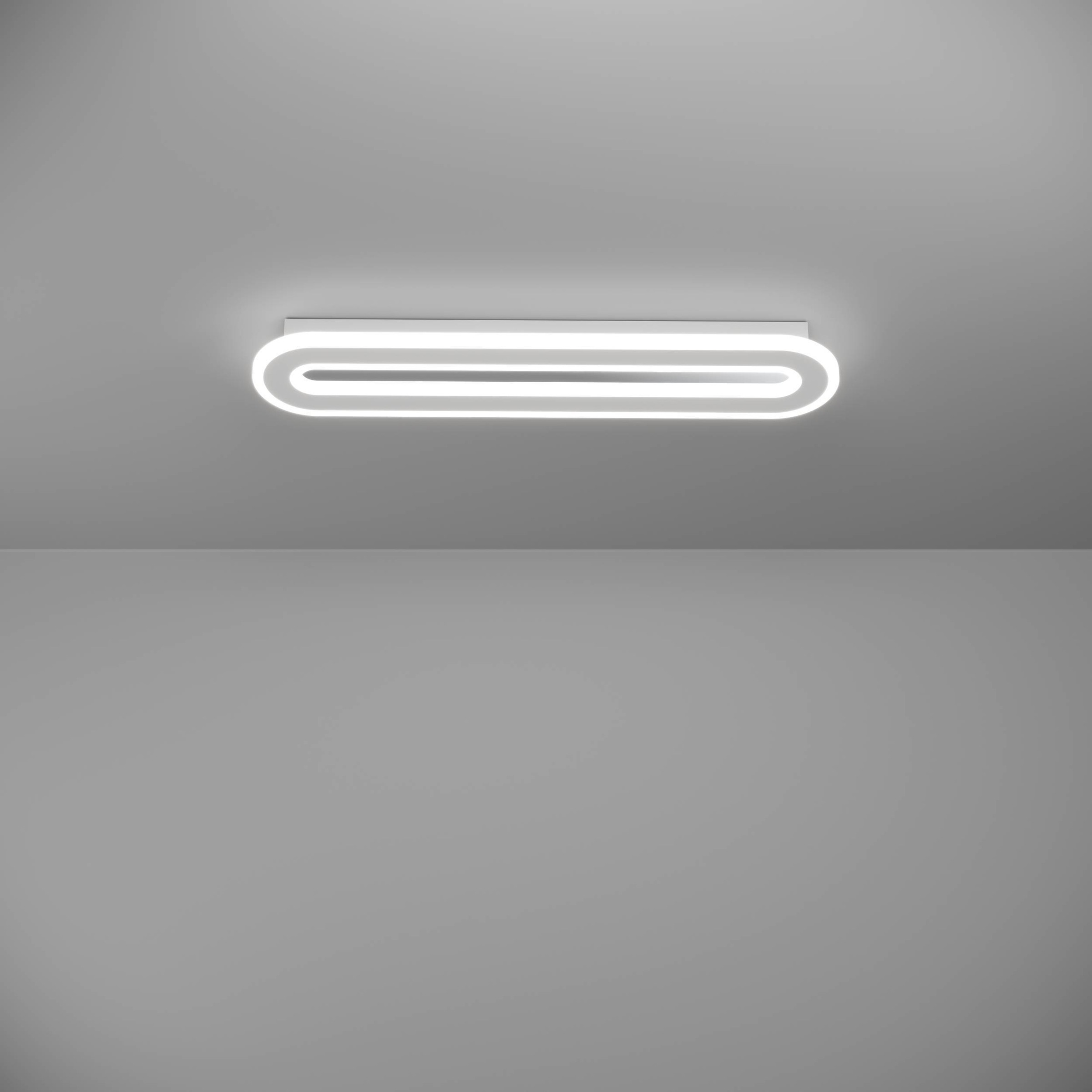 EGLO Deckenleuchte »Macchioni Deckenlampe, Küchenlampe aus Metall und Kunststoff, Lampe« LED-Modul 1 Stk. Kaltweiß | Neutralweiß | Warmweiß Wand-/Deckenleuchte - L55 x B12 x H4,5 cm - weiß - 20W inkl.