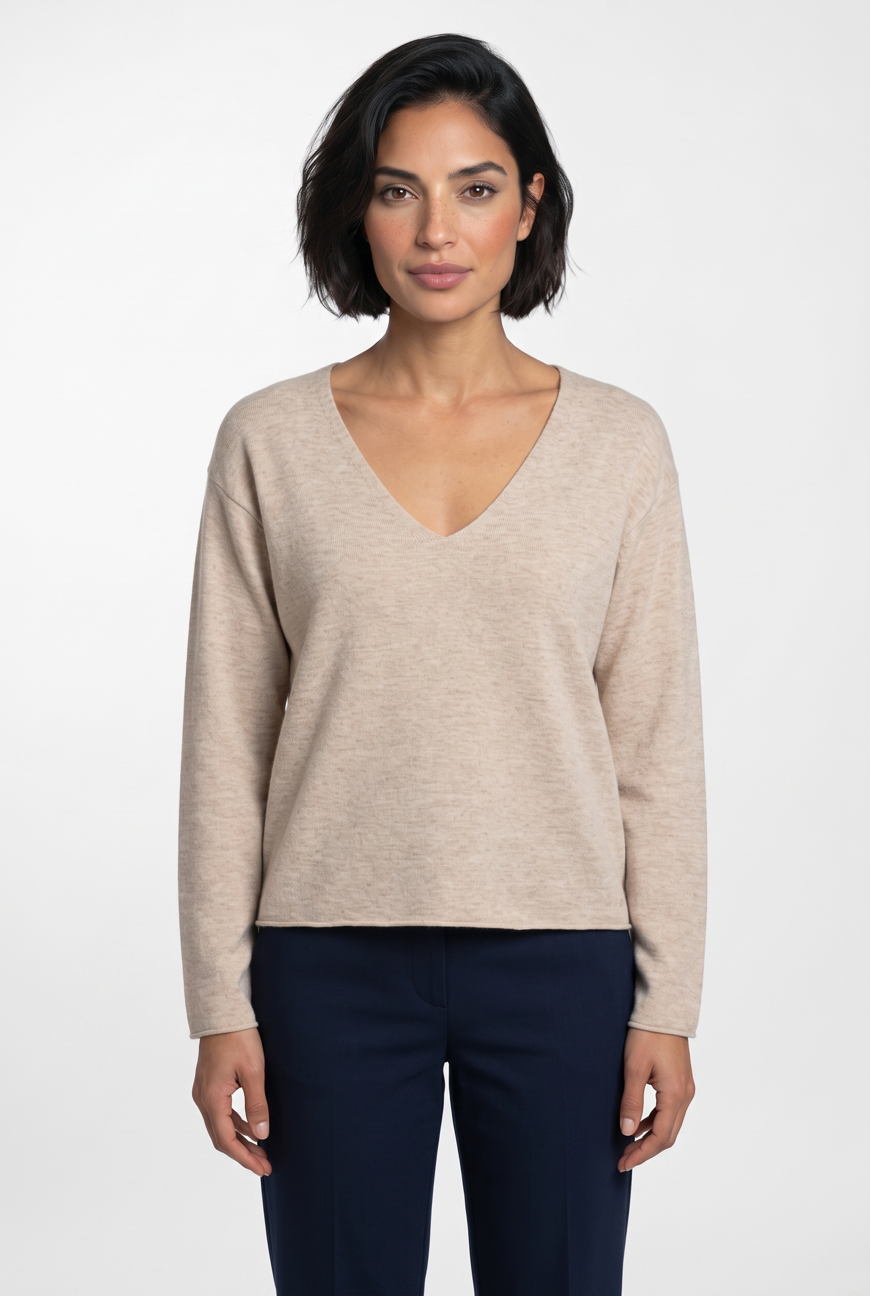 BOSS ORANGE Strickpullover »Faprani Premium Damenmode« aus einem Kaschmir-Woll-Mix, Relaxed Fit