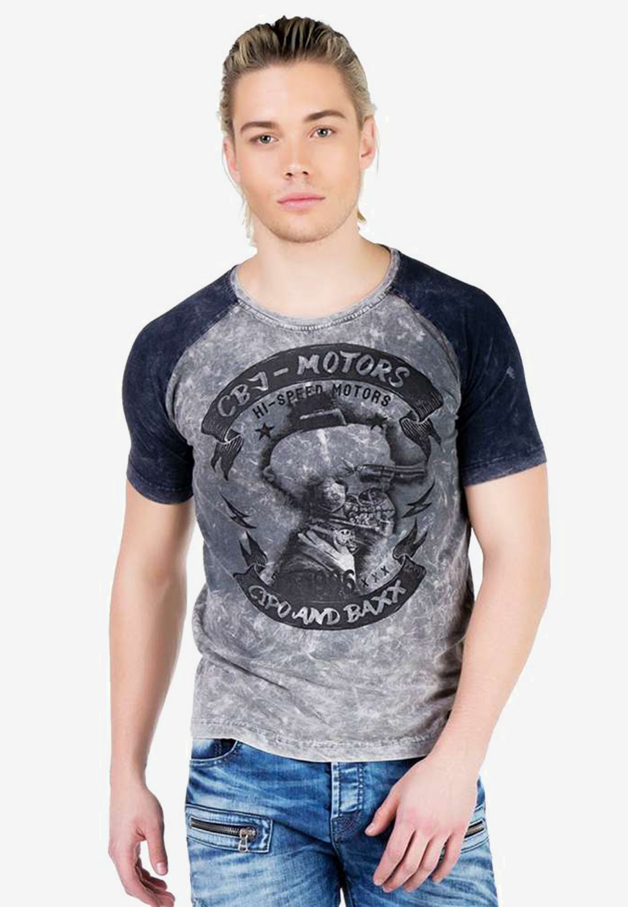 Cipo & Baxx T-Shirt mit coolem Front- und Rückenprint