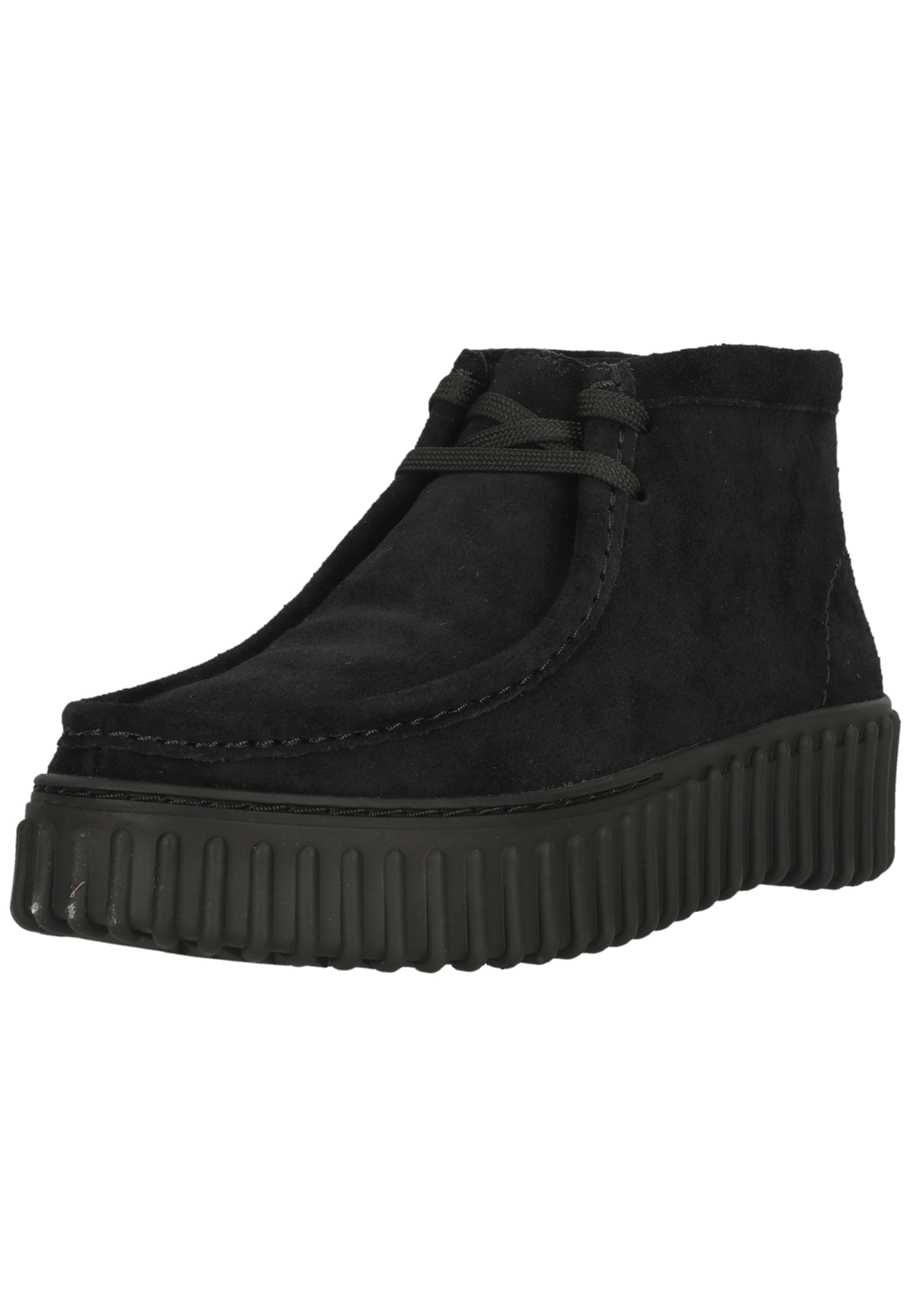 Clarks Schnürschuh »Torhill Moss Black«  mit markanter, gerippter Sohle