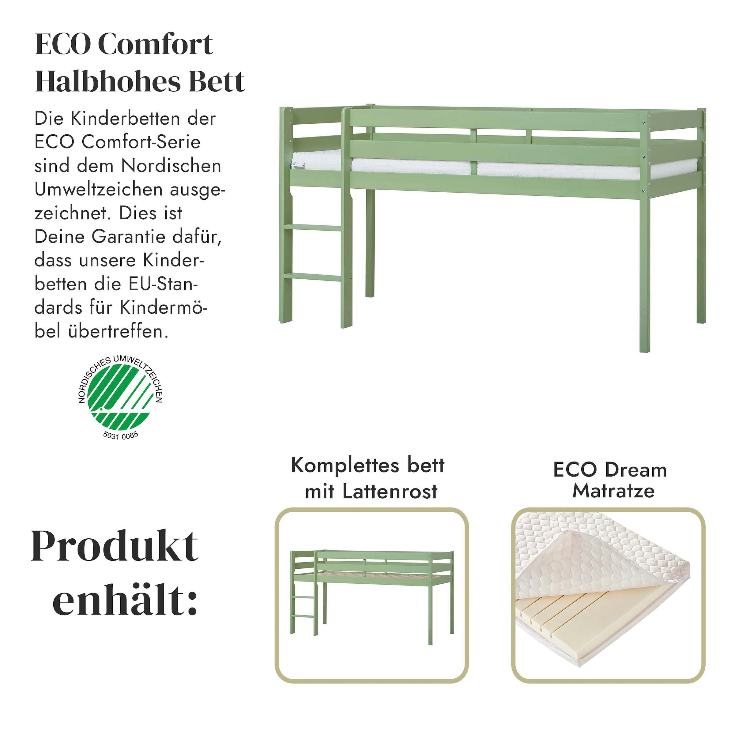 Hoppekids Spielbett »ECO COMFORT, Hochbett, in 2 Einzelbetten teilbar«, Höhe 72cm, Farbe & Größe & Matratze