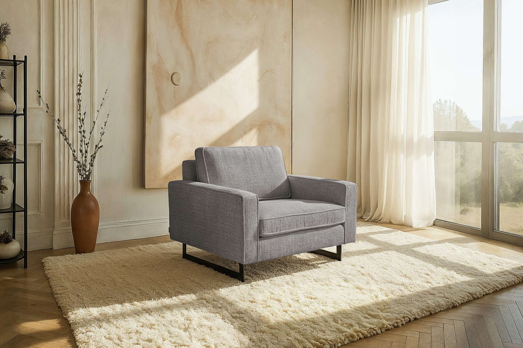 Home affaire Loveseat "Pinto 105 cm, Cord, Chenille, Lederoptik" mit Keder, günstig online kaufen
