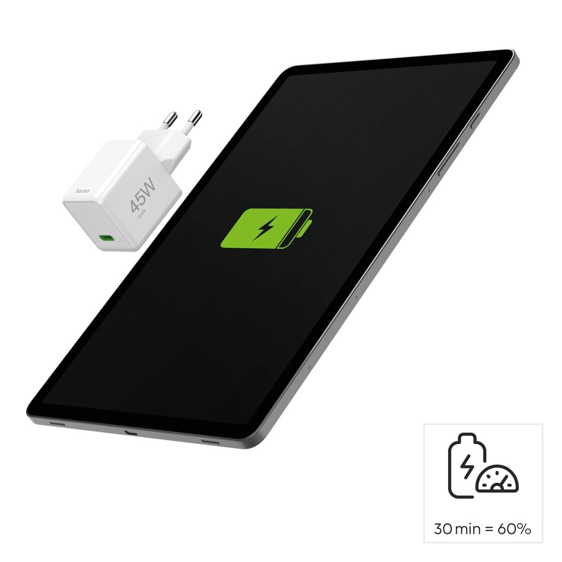 Hama Schnelllade-Gerät »Schnellladegerät (USB-C, PD/QC, extraklein 3,8 x 3,0 x 3,6 cm, 45 W)«, (1 St.)