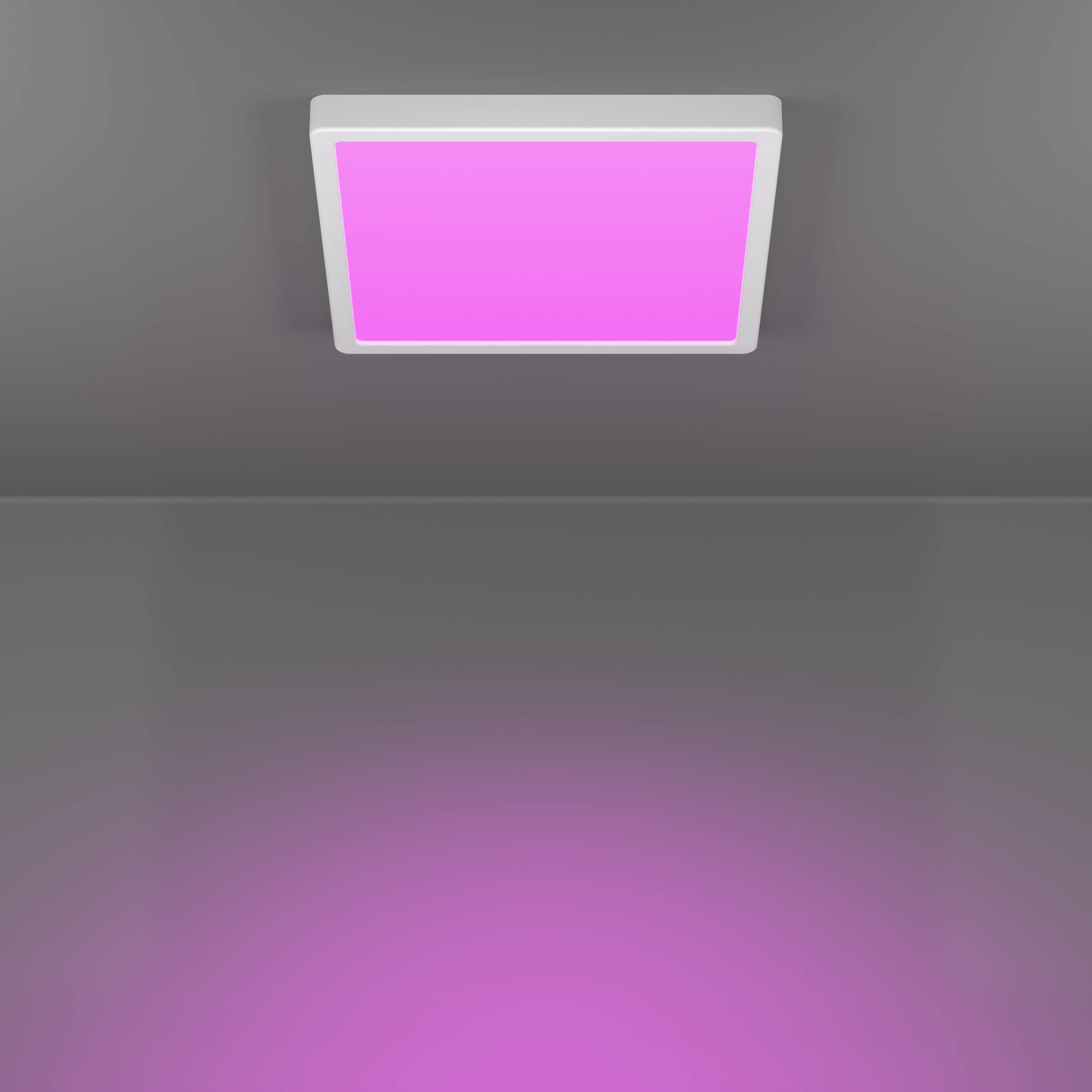 EGLO Aufbauleuchte »Fueva 6-Z Deckenlampe, ZigBee, App und Sprachsteuerung, Badlampe, IP44« LED-Modul 1 Stk. Kaltweiß | RGB Aufbauleuchte - L29,5 x B29,5 x H2,5 cm - weiß - 13,5W inkl.