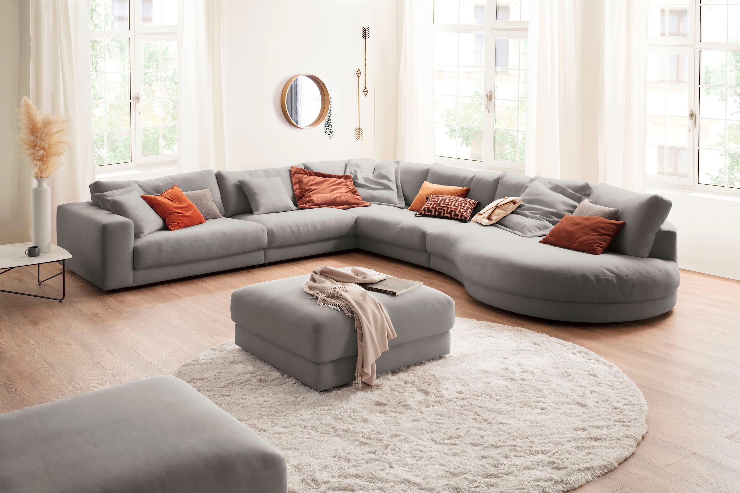 3C Candy Ecksofa "Enisa II, bequem und komfortabel, Mega Familiensofa, L-Form" incl. 3 Flatterkissen, wahlweise mit Flecken-Schutz-Bezug Easy care