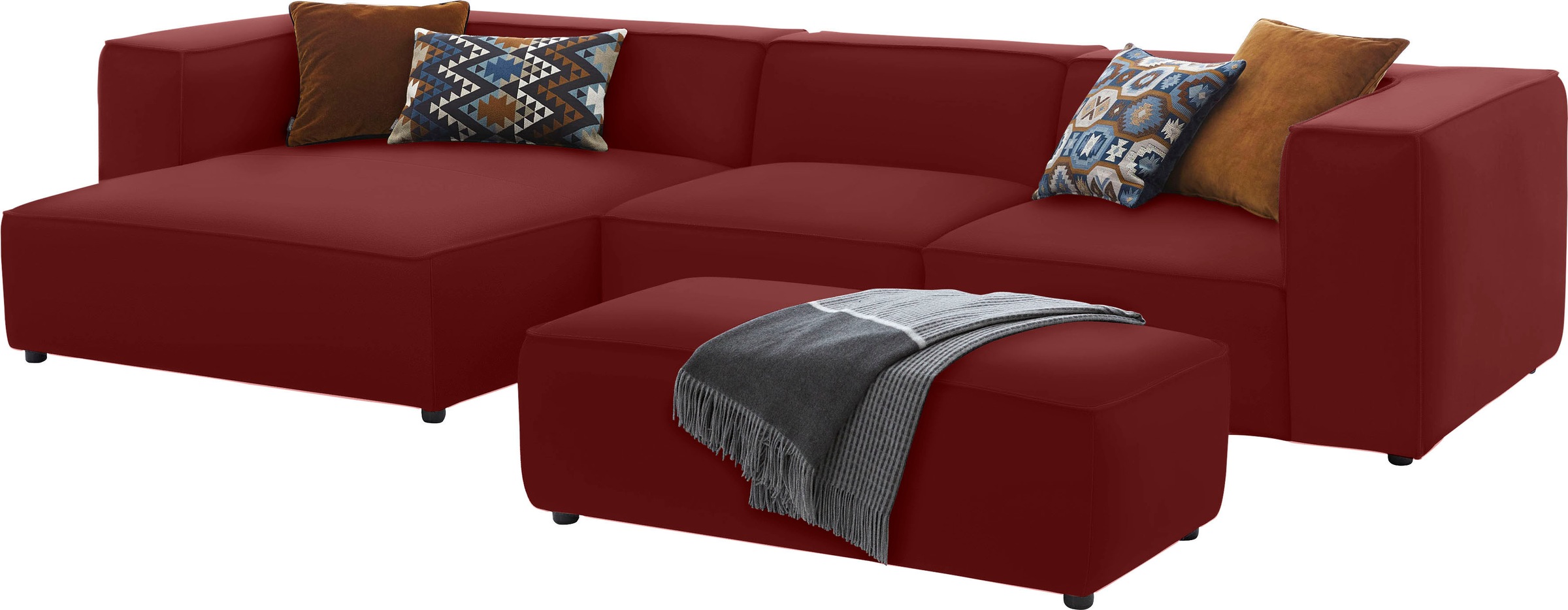 W.SCHILLIG Ecksofa »around-the-block«, mit eleganter Biese, mit Federkern, Breite 341 cm