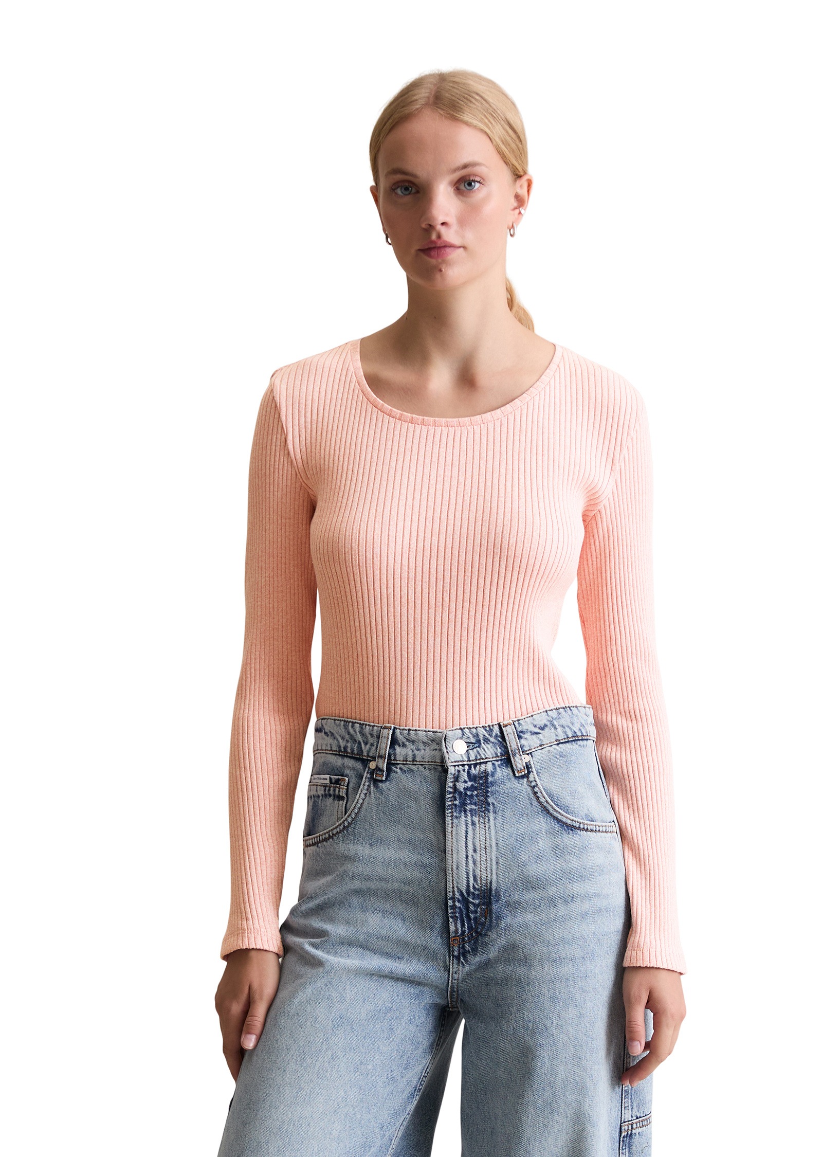 Marc OPolo DENIM Langarmshirt "aus Rippjersey" günstig online kaufen