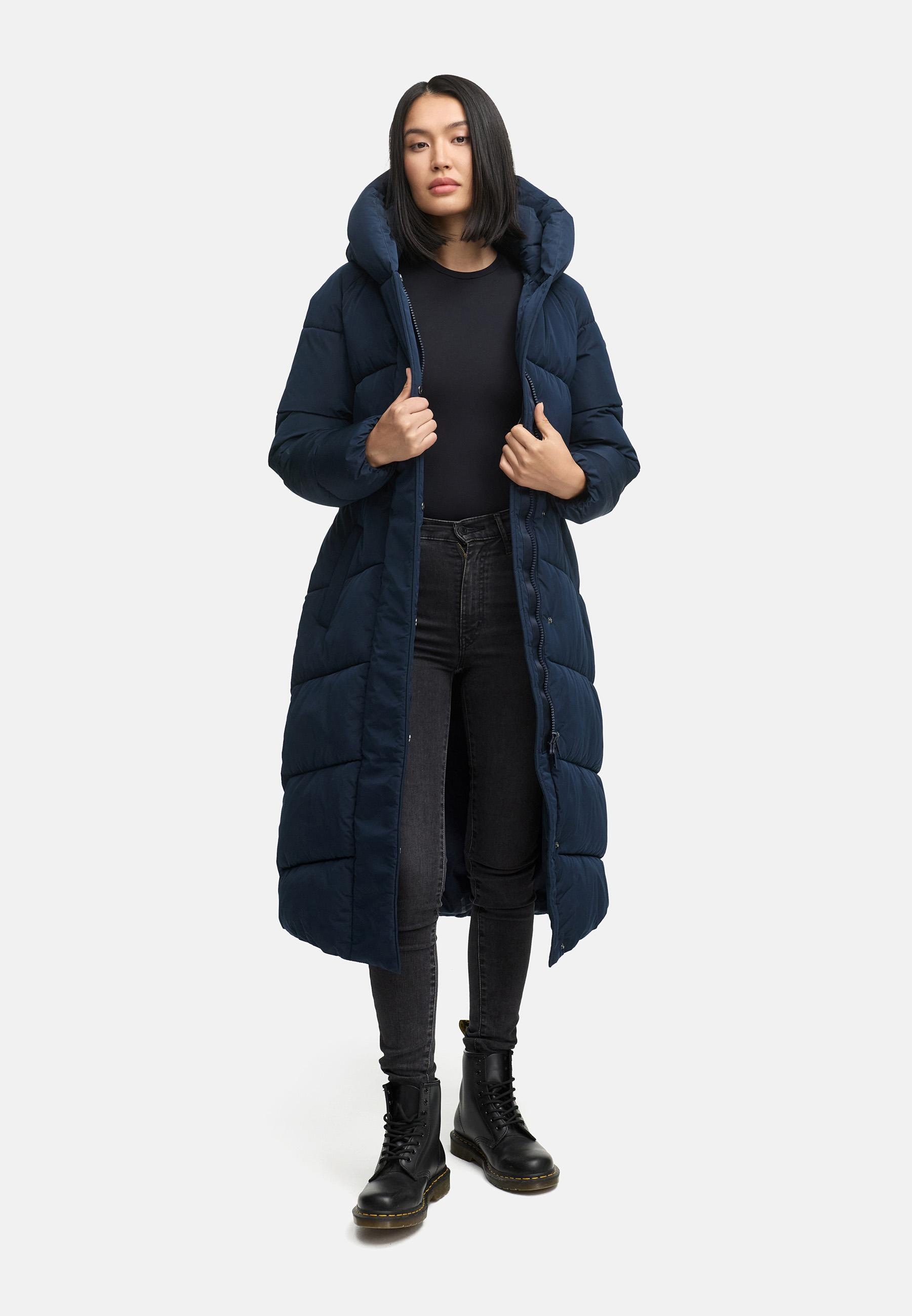 Navahoo Steppmantel »Eisblick 14«, Gesteppter Damen Mantel mit Taillengürtel