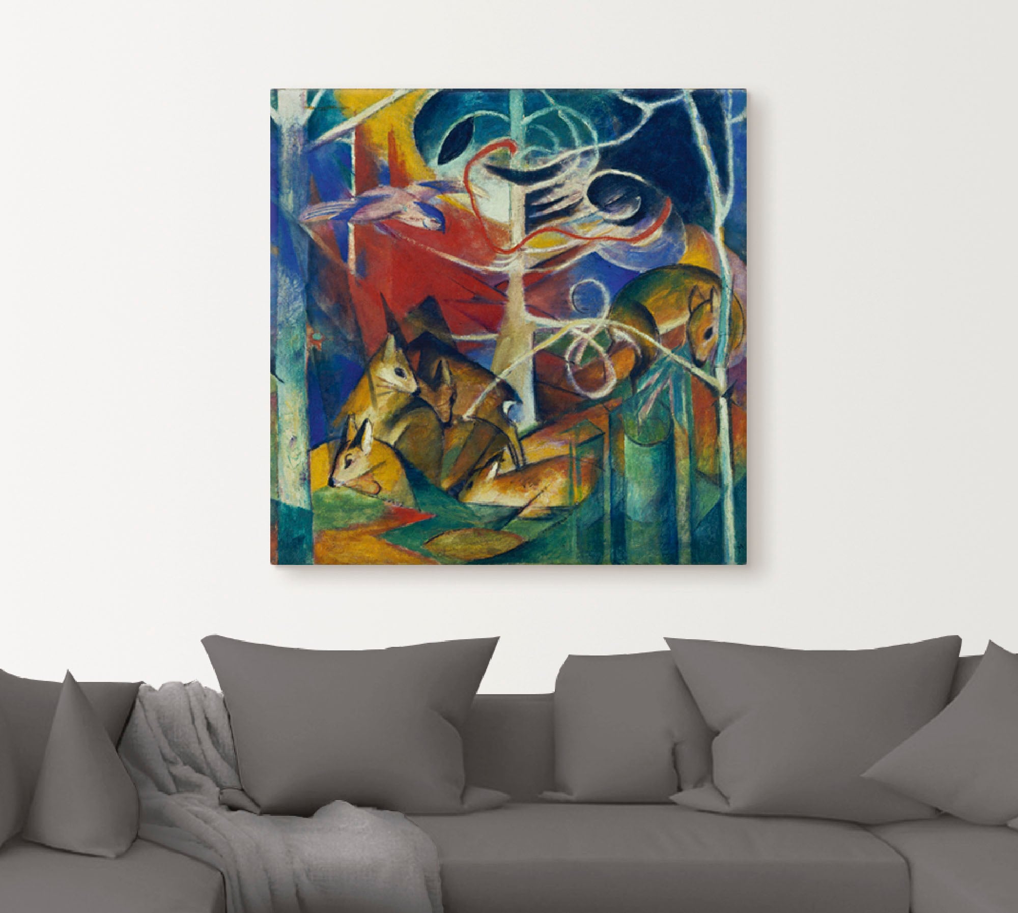 Artland Leinwandbild »Rehe im Walde I. 1913«, Wildtiere, (1 St.), auf Keilrahmen gespannt