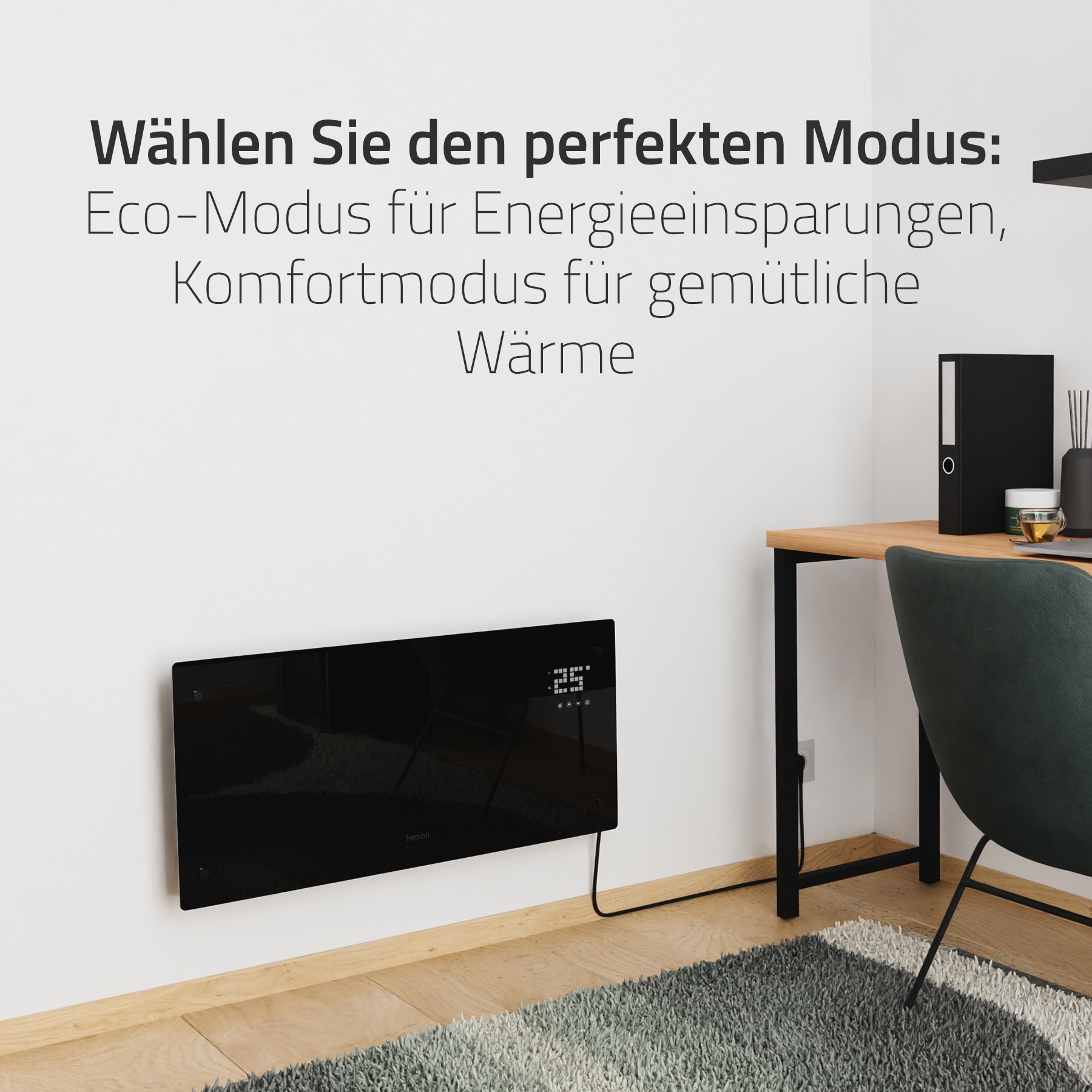 Hombli Smart-Home-Zubehör »Glass Convection Heater«, 2000 W