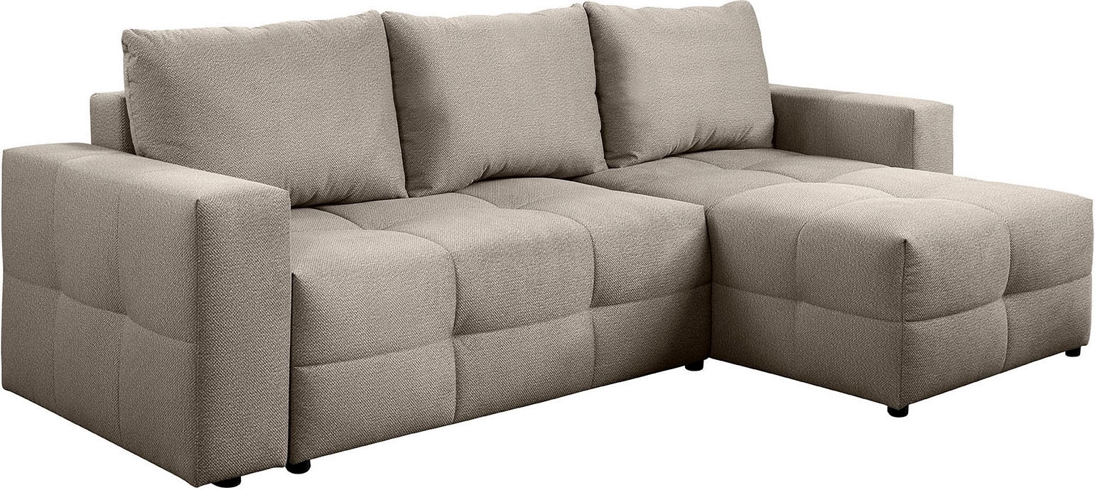 exxpo - sofa fashion Ecksofa Praktische Funktionsecke mit Federkern, Bettfunktion und Stauraum